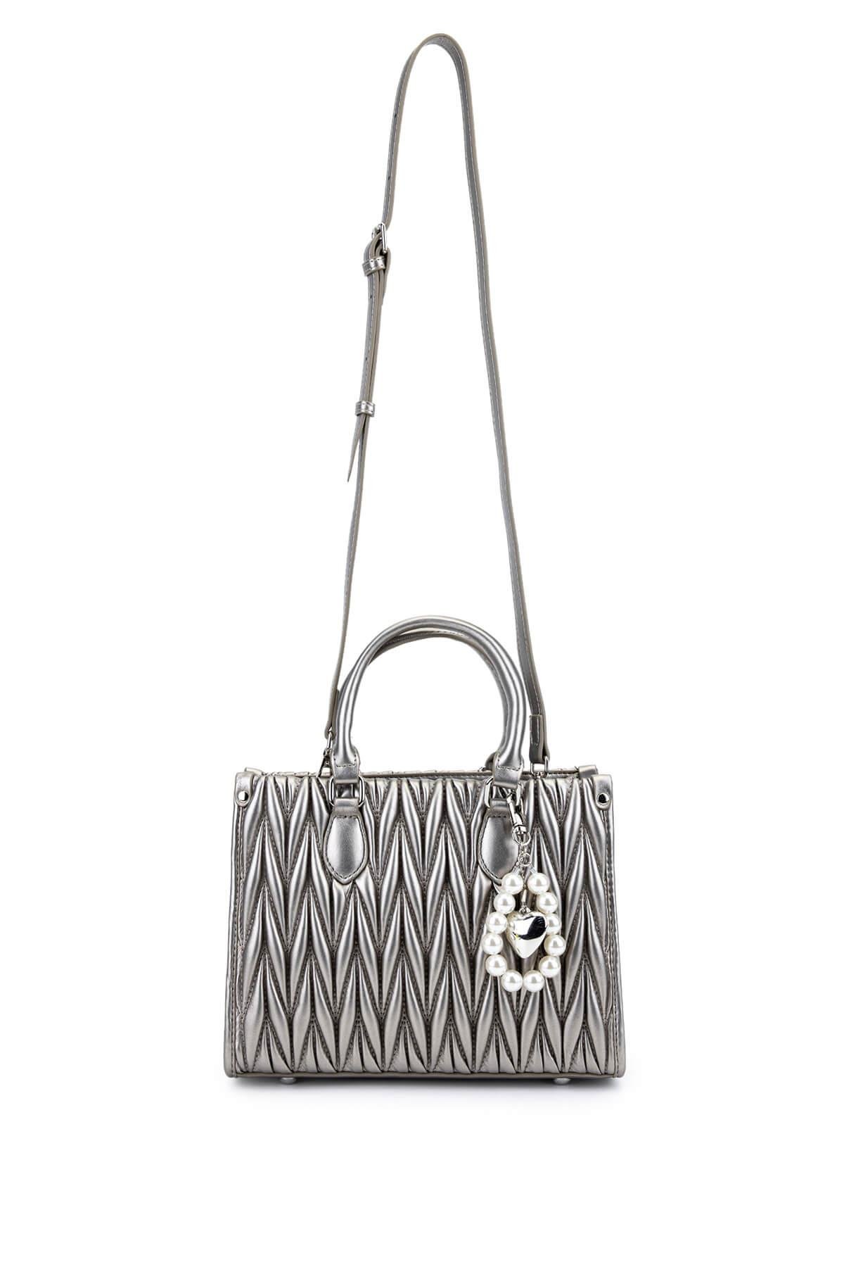 Tamer Tanca Kadın Suni Deri Metalik Omuz Çanta