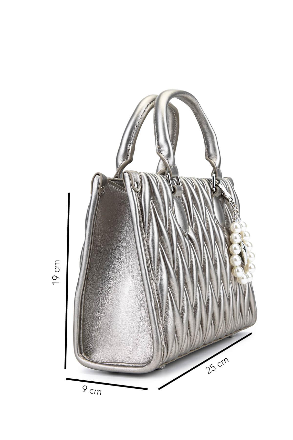 Tamer Tanca Kadın Suni Deri Metalik Omuz Çanta