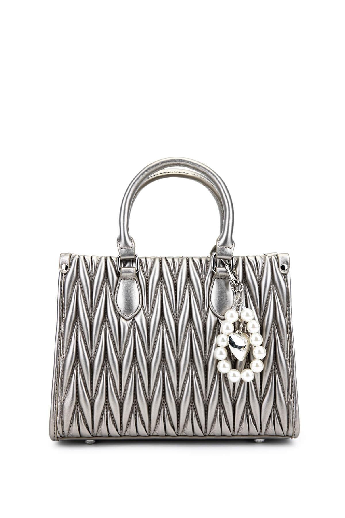 Tamer Tanca Kadın Suni Deri Metalik Omuz Çanta