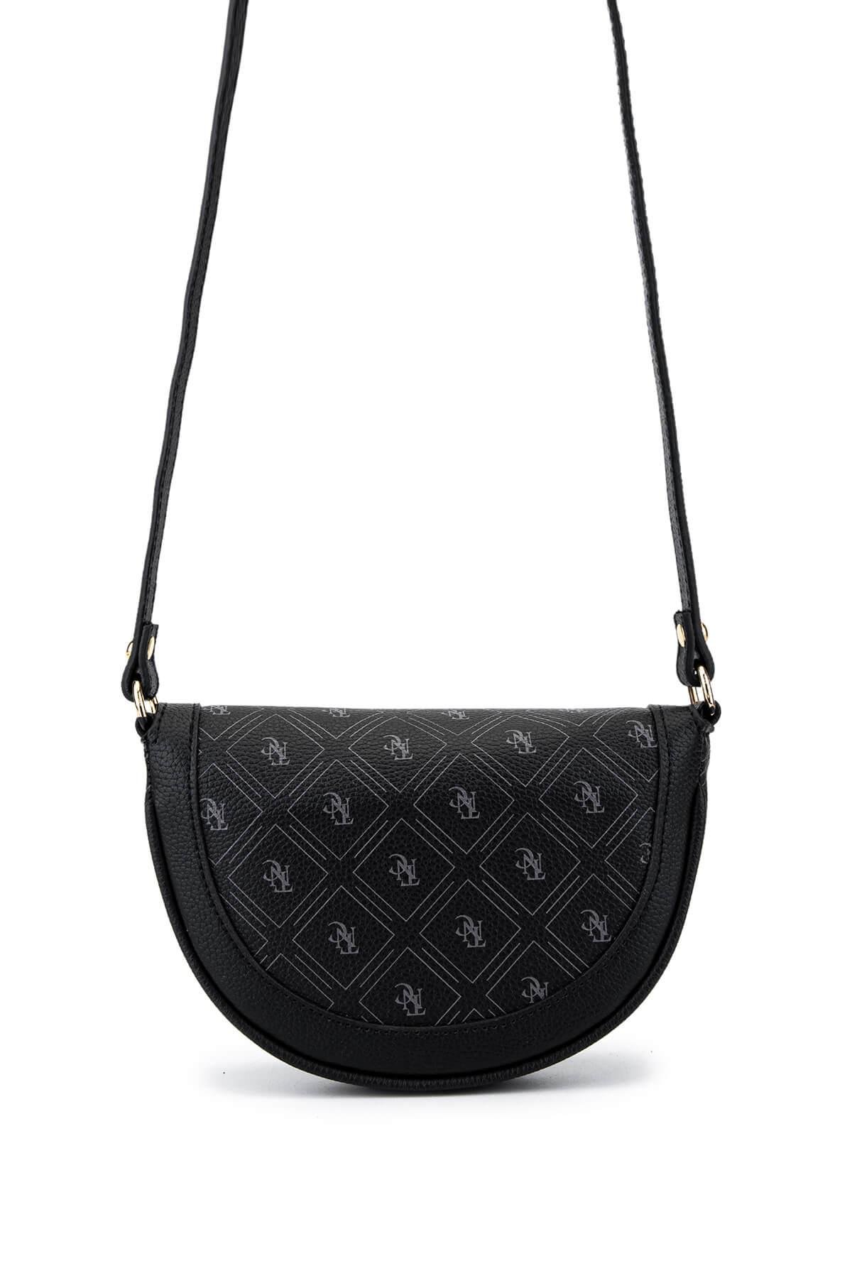 Tamer Tanca Kadın Suni Deri Siyah Desen Postacı Çanta