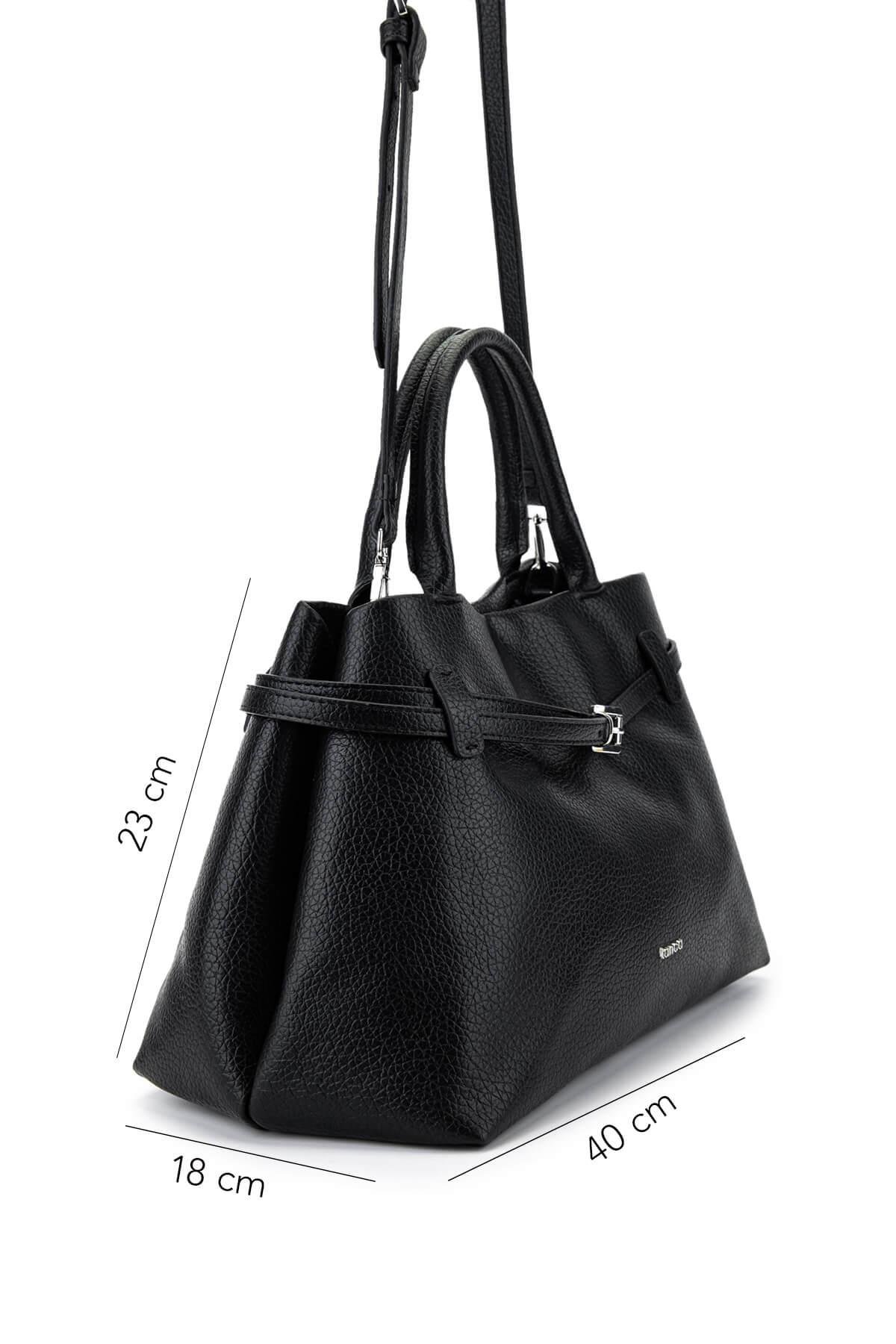 Tamer Tanca Kadın Suni Deri Siyah Floter Kol Çantası