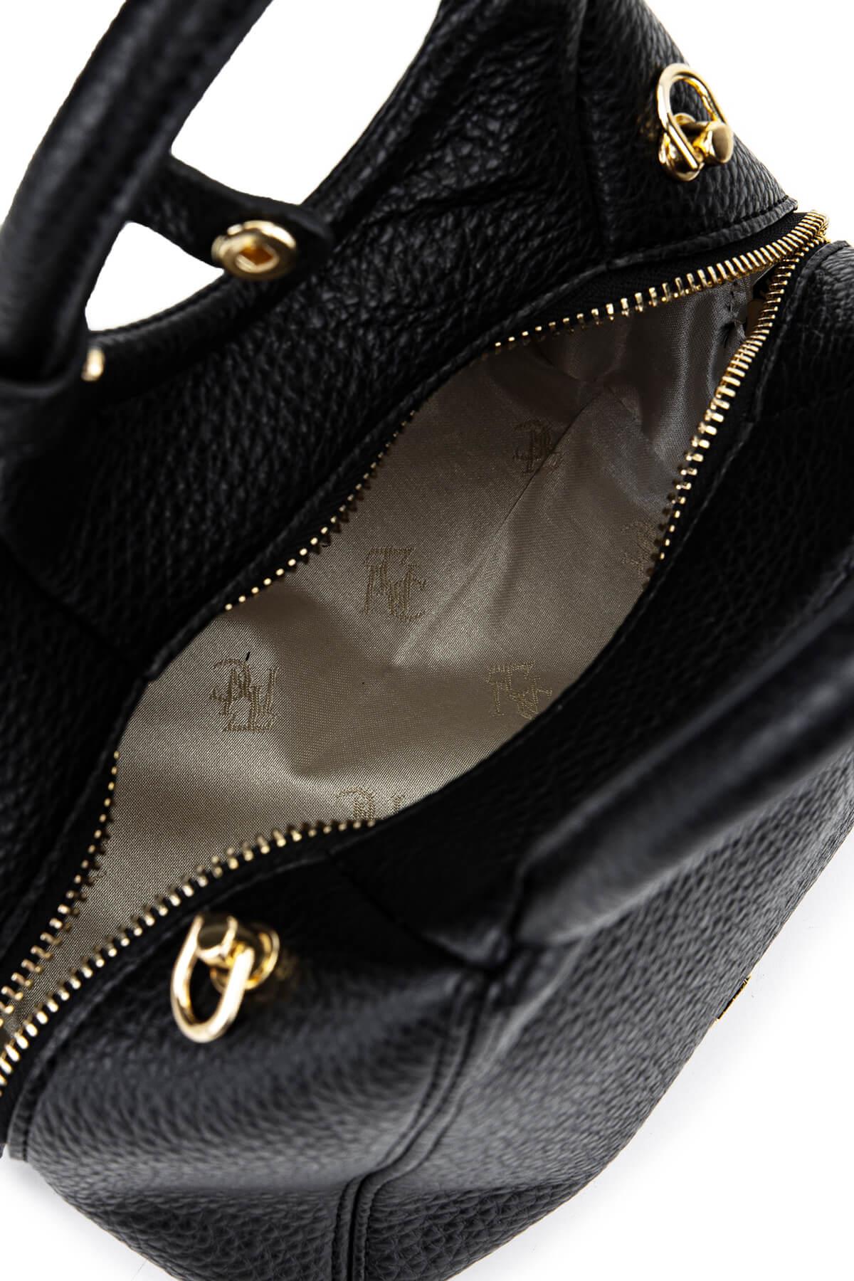 Tamer Tanca Kadın Suni Deri Siyah Floter Kol Çantası