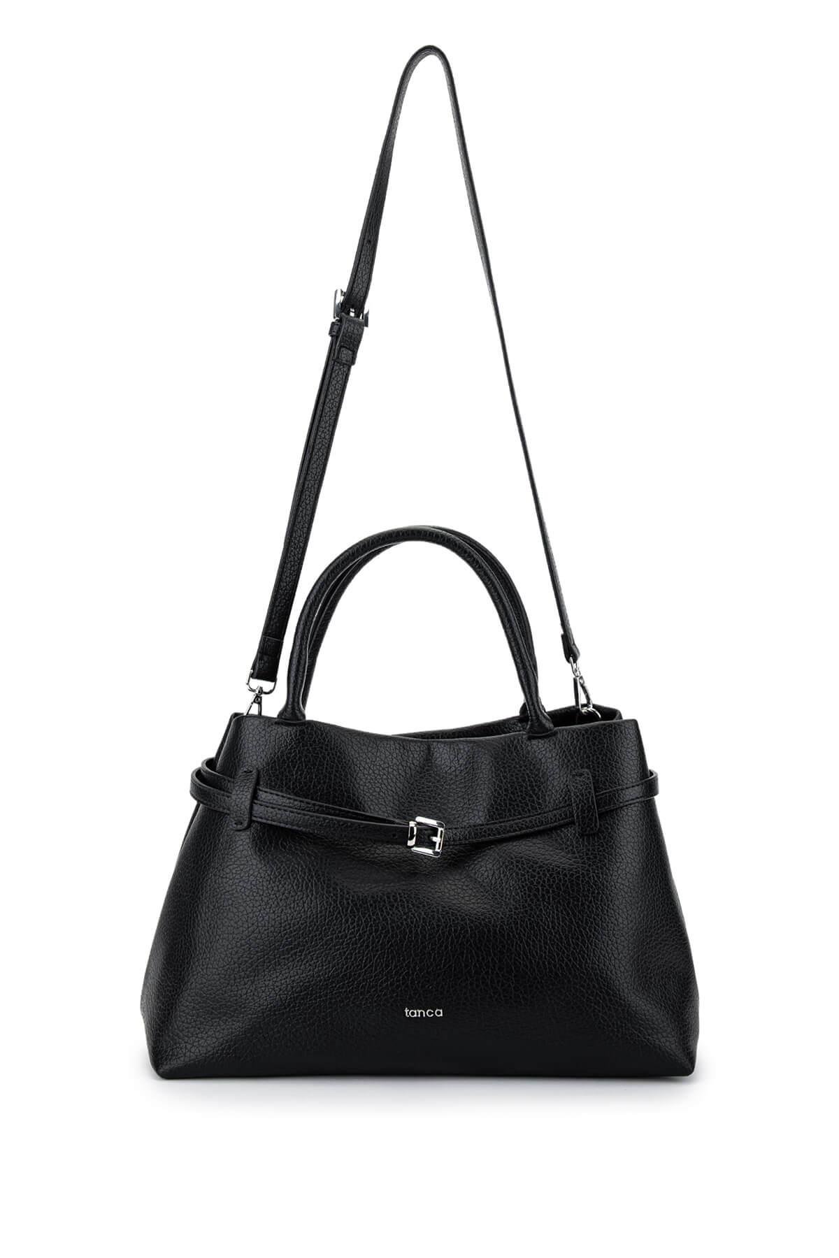 Tamer Tanca Kadın Suni Deri Siyah Floter Kol Çantası