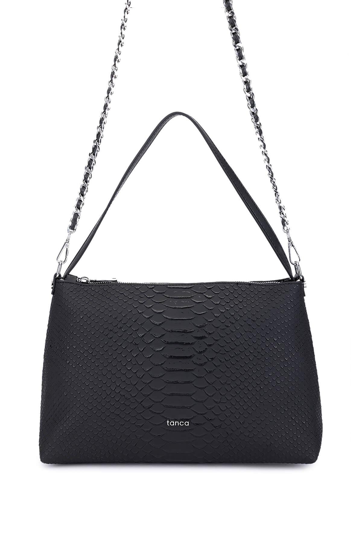 Tamer Tanca Kadın Suni Deri Siyah Kol Çantası