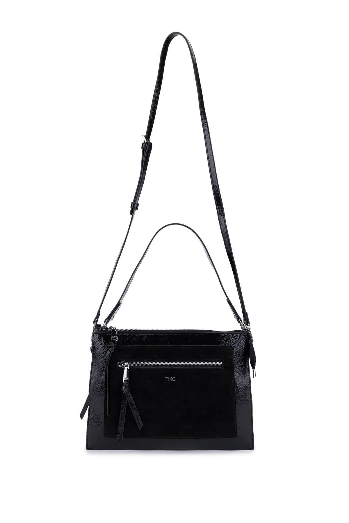 Tamer Tanca Kadın Suni Deri Siyah Kol Çantası