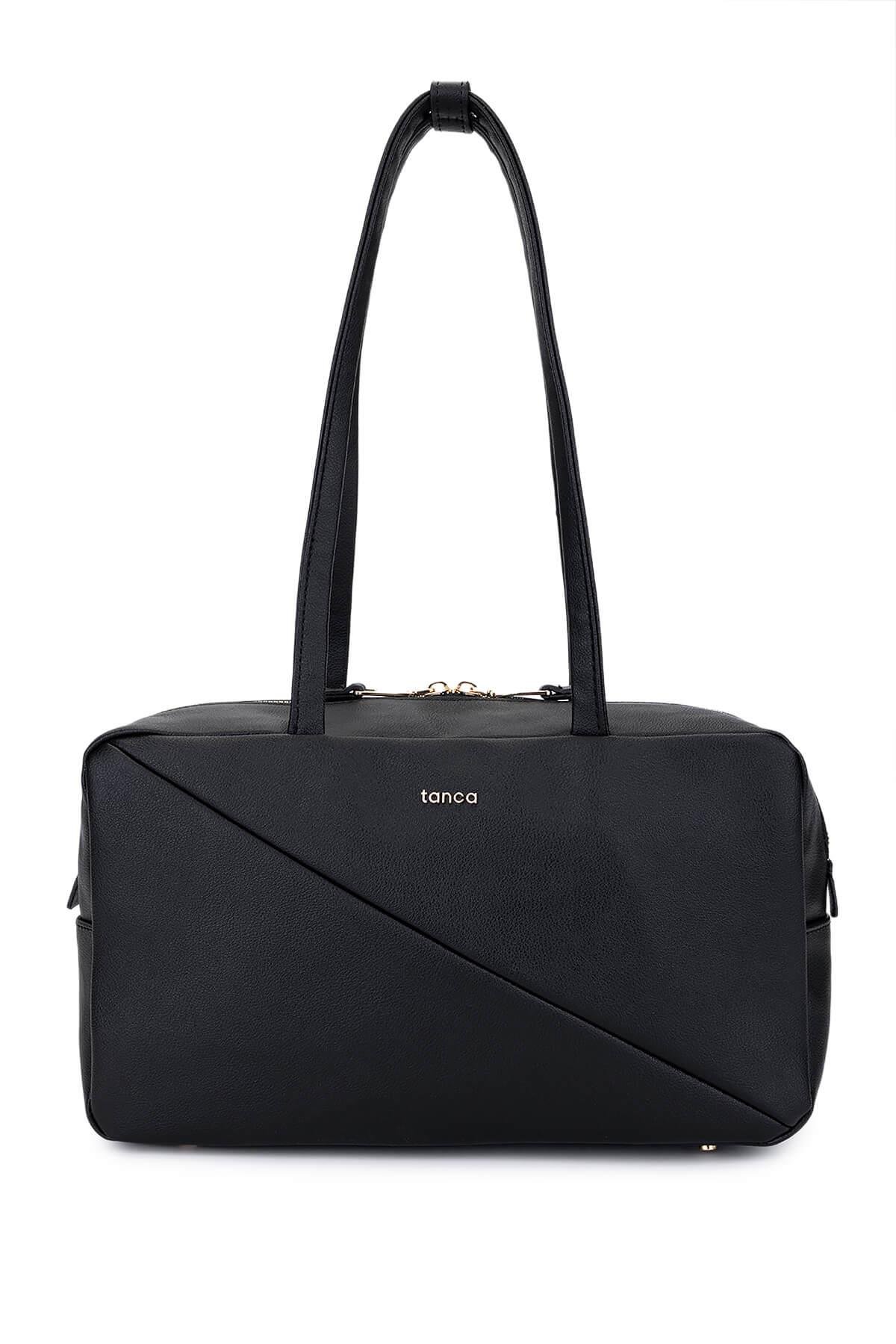 Tamer Tanca Kadın Suni Deri Siyah Kol Çantası