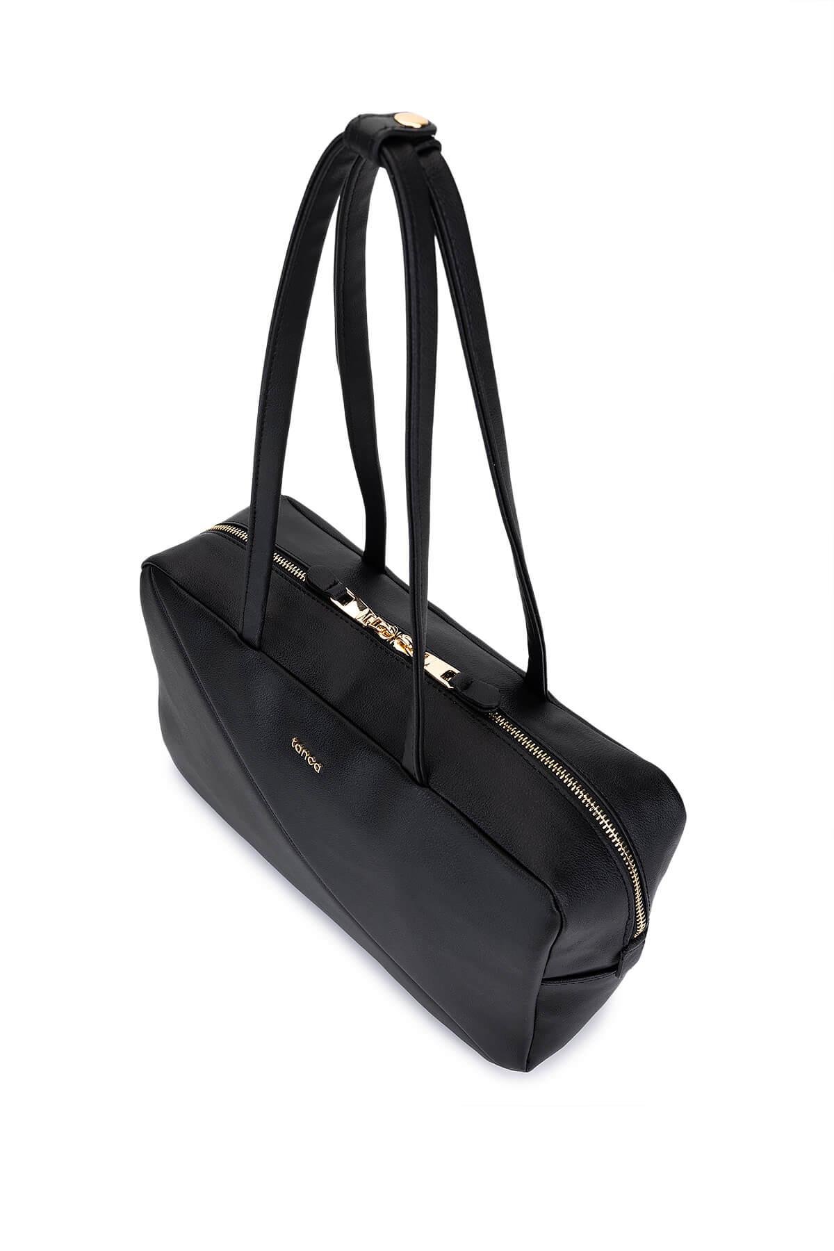 Tamer Tanca Kadın Suni Deri Siyah Kol Çantası