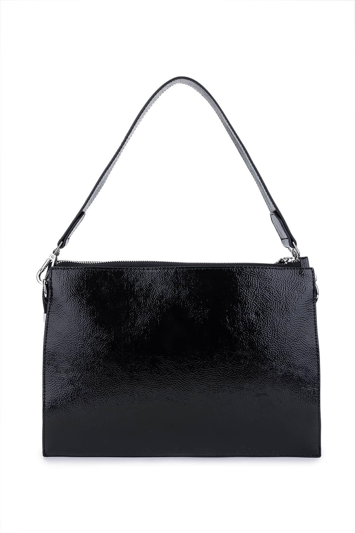 Tamer Tanca Kadın Suni Deri Siyah Kol Çantası