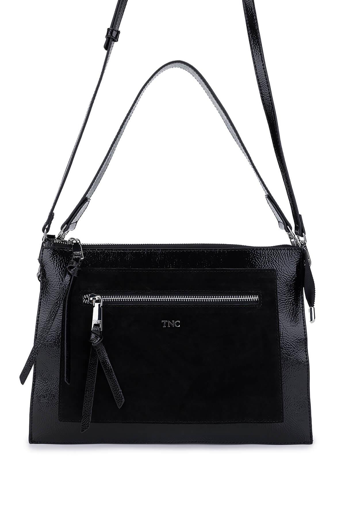 Tamer Tanca Kadın Suni Deri Siyah Kol Çantası