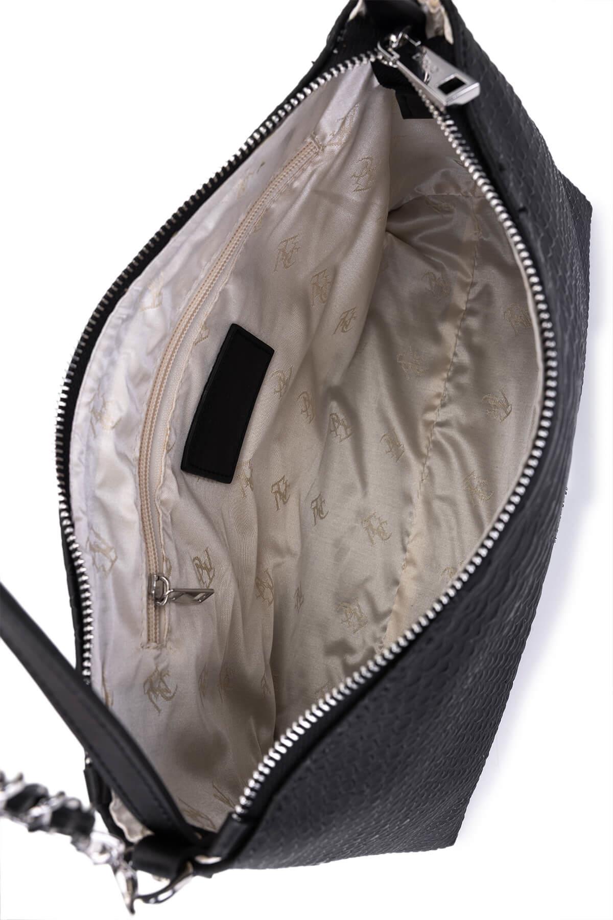 Tamer Tanca Kadın Suni Deri Siyah Kol Çantası