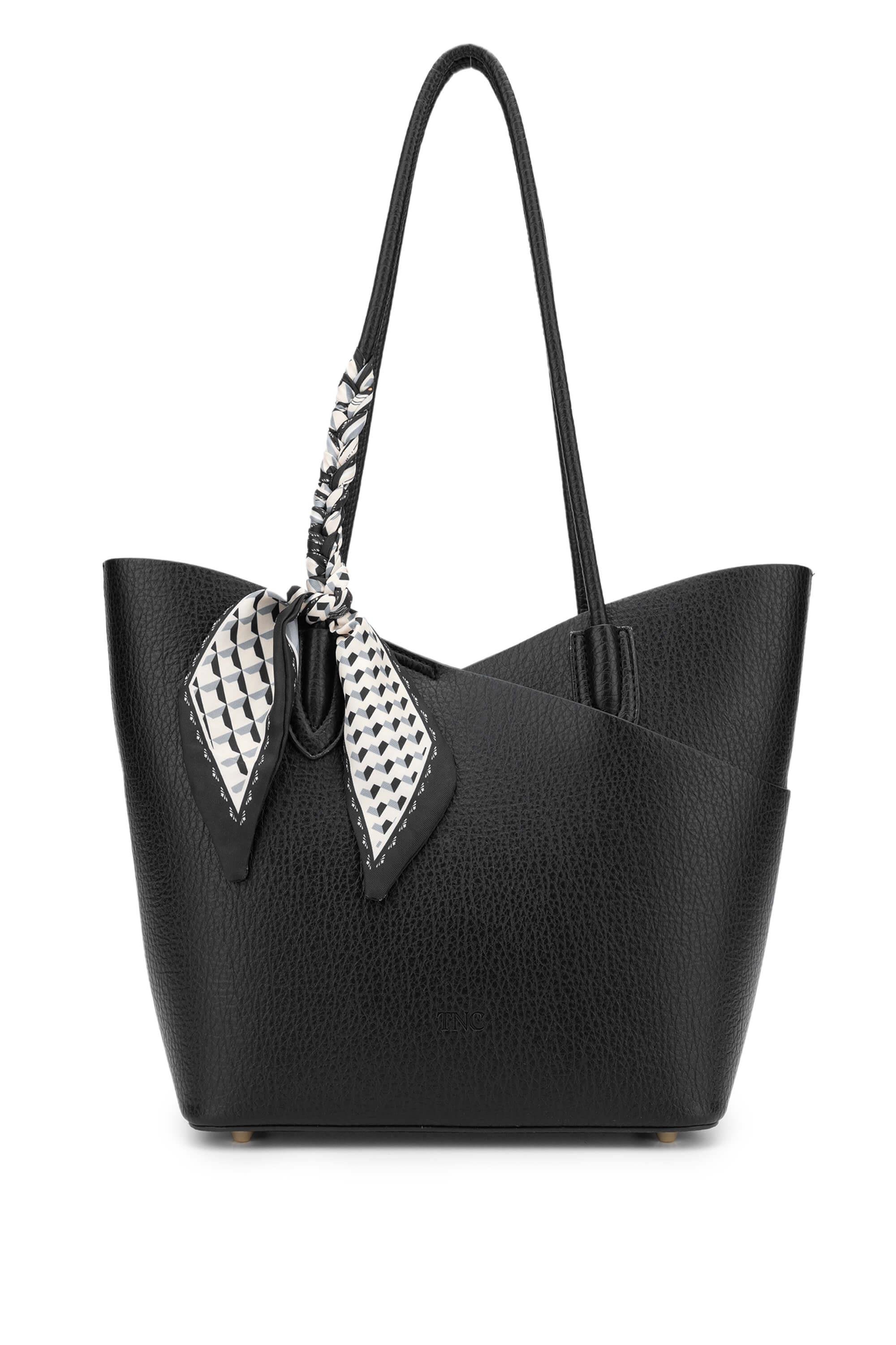 Tamer Tanca Kadın Suni Deri Siyah Kol Çantası