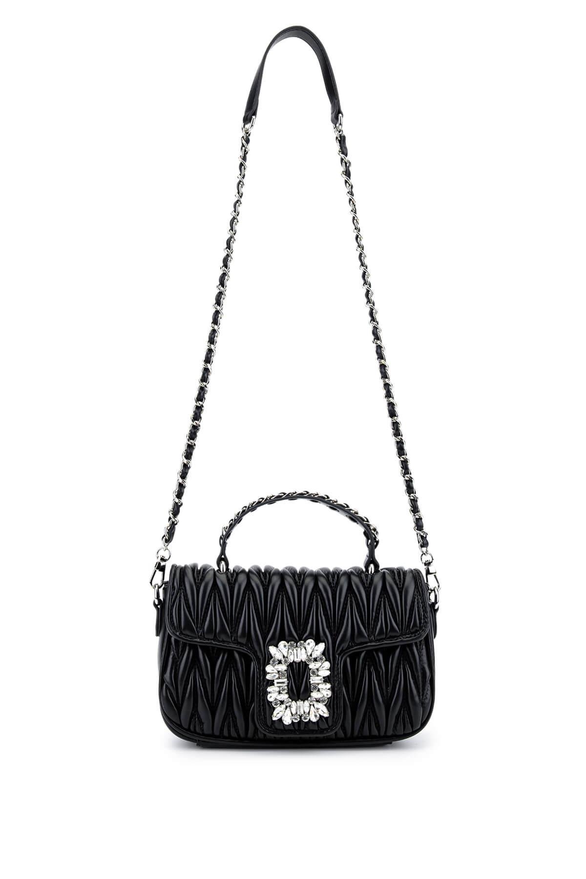 Tamer Tanca Kadın Suni Deri Siyah Omuz Çanta