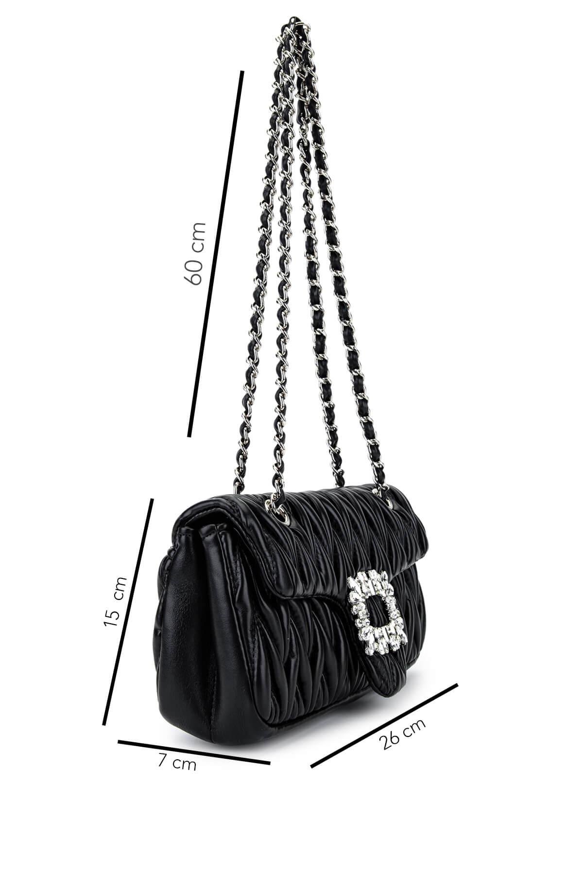 Tamer Tanca Kadın Suni Deri Siyah Omuz Çanta