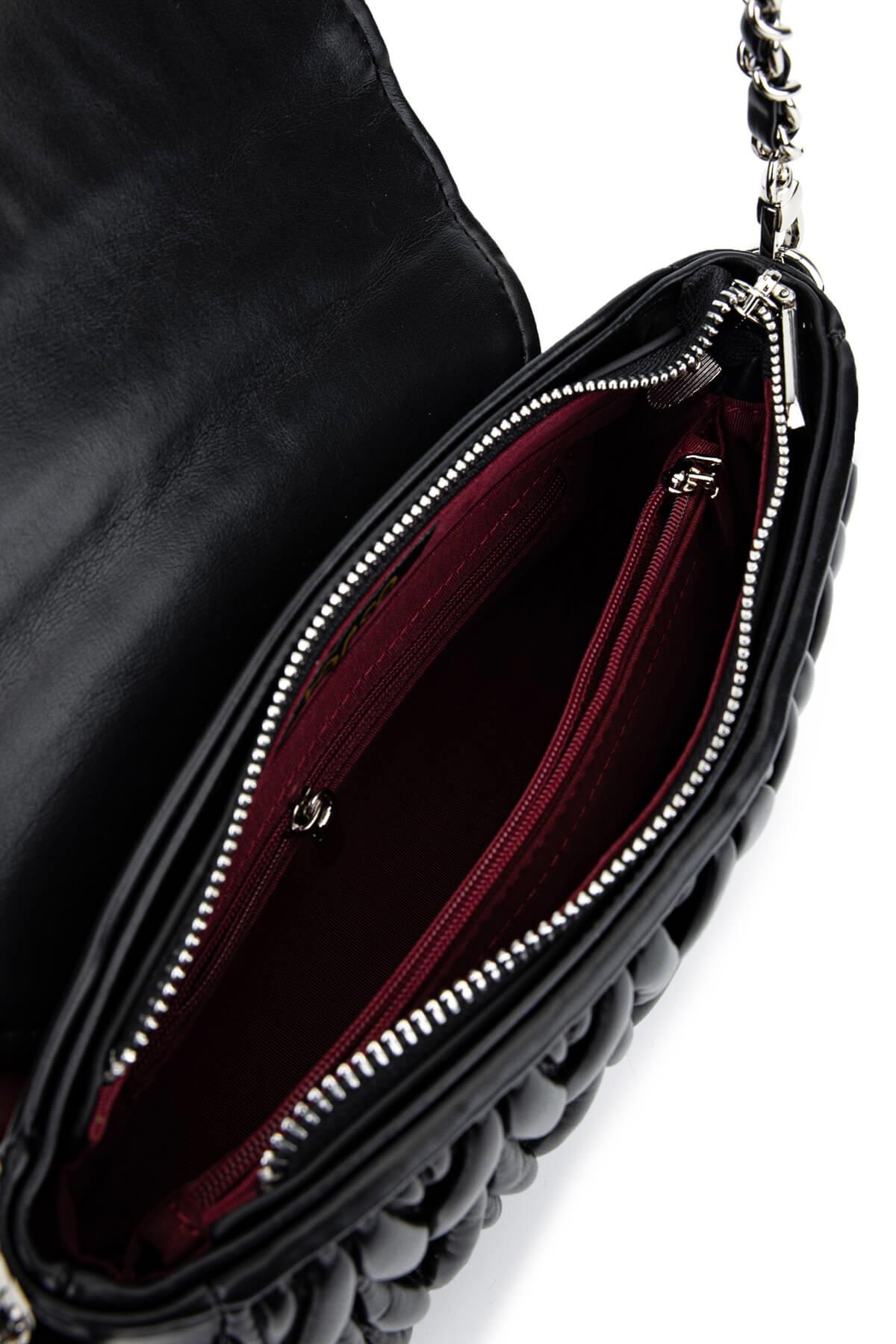 Tamer Tanca Kadın Suni Deri Siyah Omuz Çanta