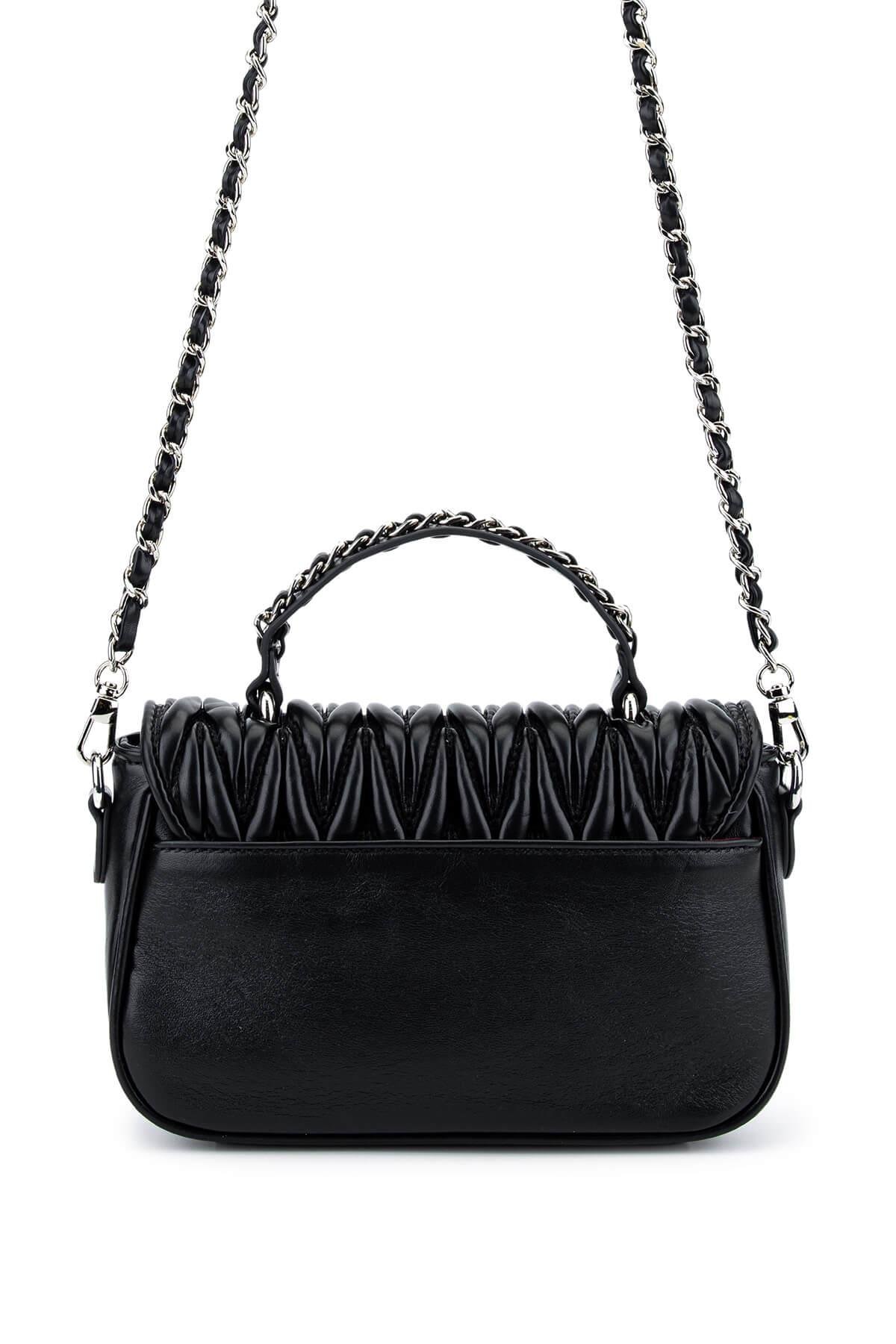 Tamer Tanca Kadın Suni Deri Siyah Omuz Çanta