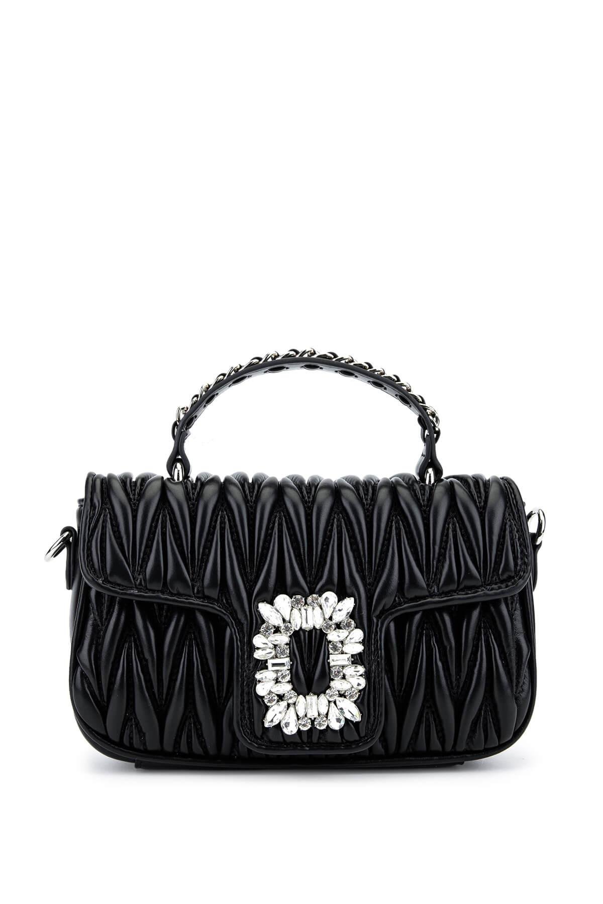 Tamer Tanca Kadın Suni Deri Siyah Omuz Çanta