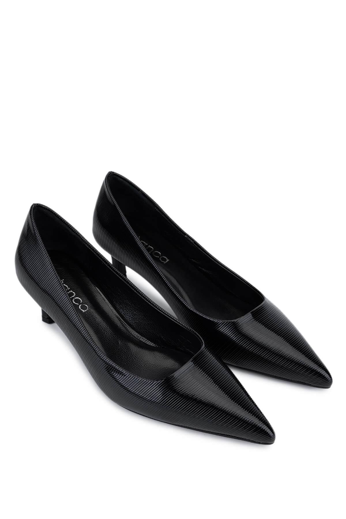 Tamer Tanca Kadın Suni Deri Siyah Topuklu Ayakkabı