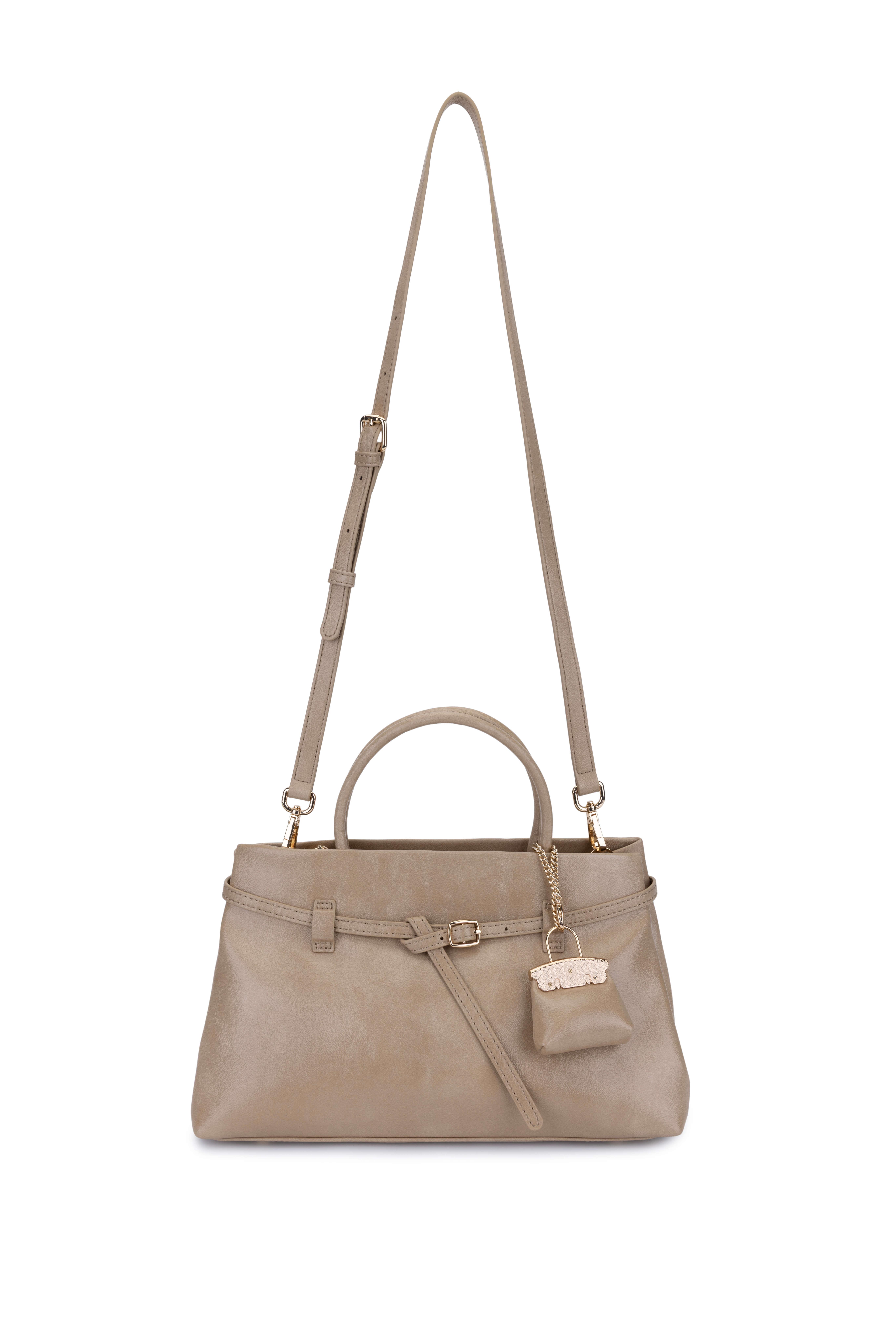 Tamer Tanca Kadın Suni Deri Taupe Omuz Çanta