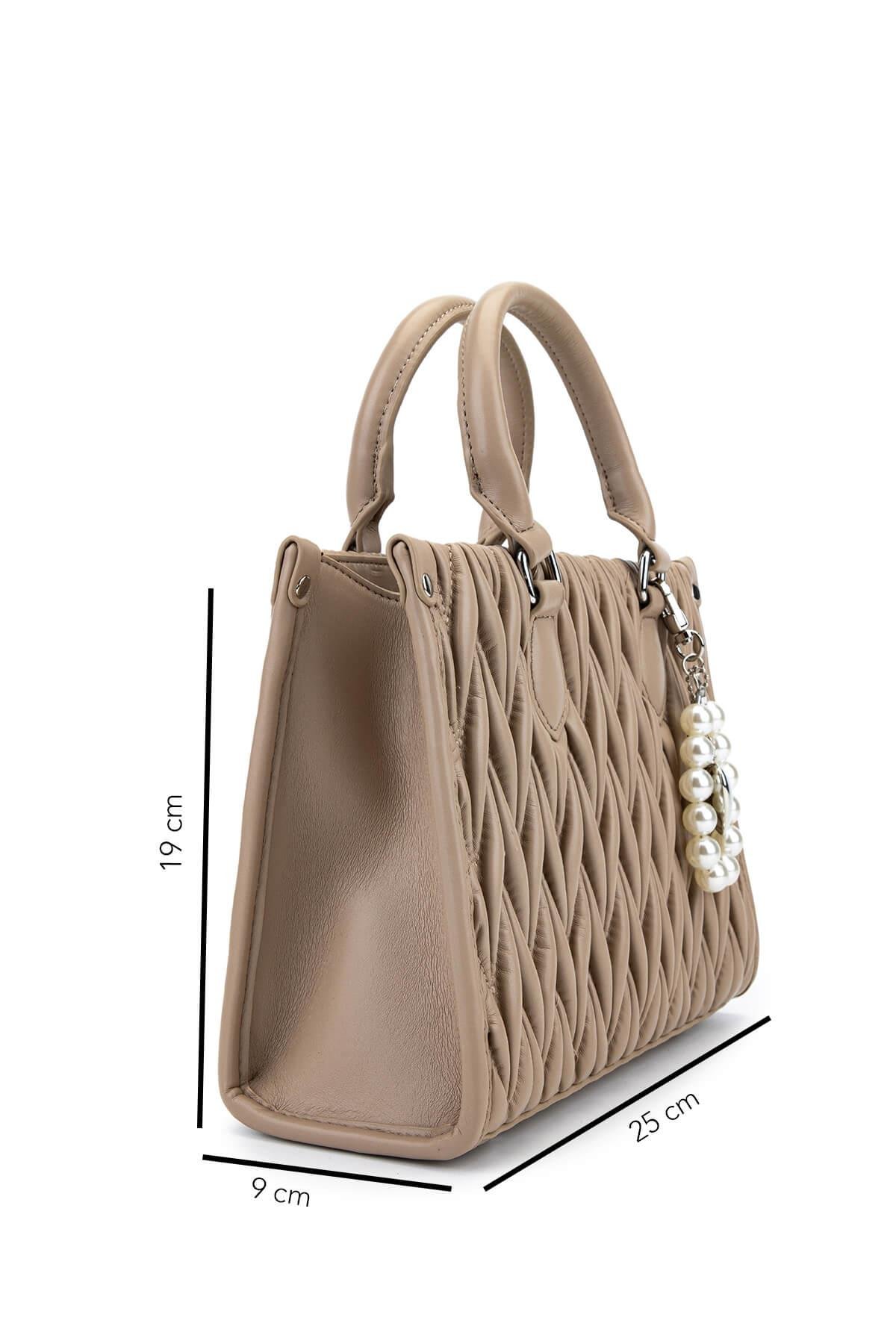 Tamer Tanca Kadın Suni Deri Taupe Omuz Çanta