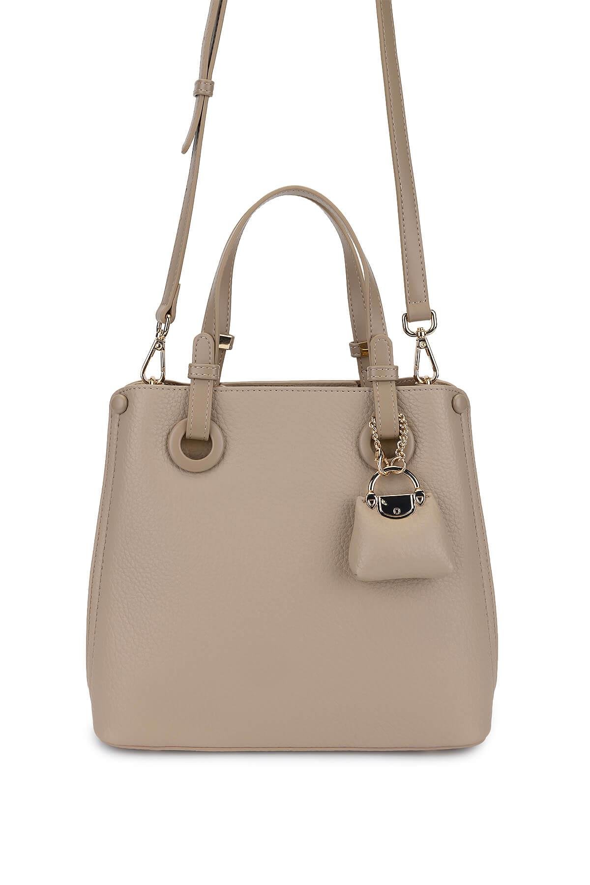 Tamer Tanca Kadın Suni Deri Taupe Omuz Çanta