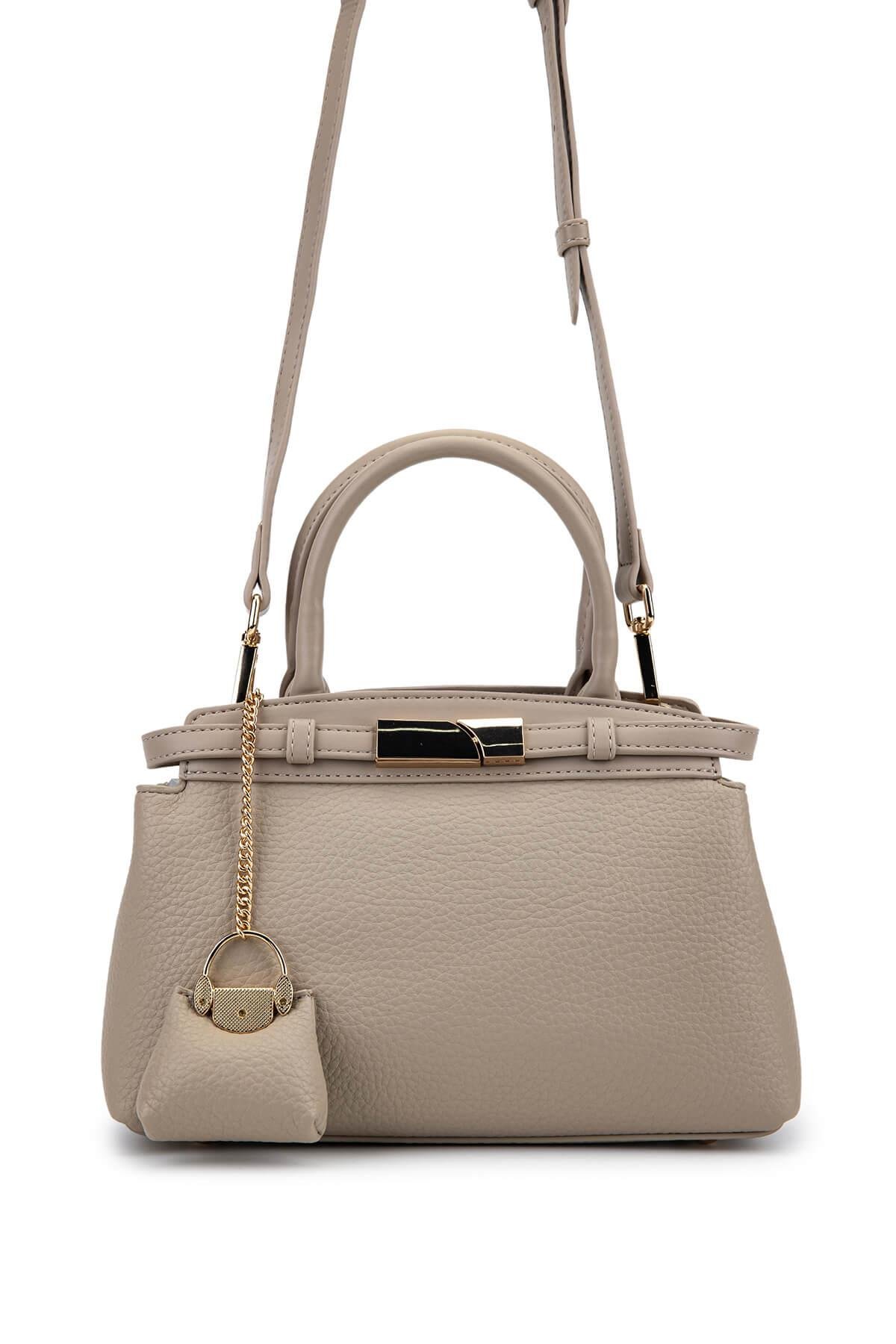 Tamer Tanca Kadın Suni Deri Taupe Omuz Çanta