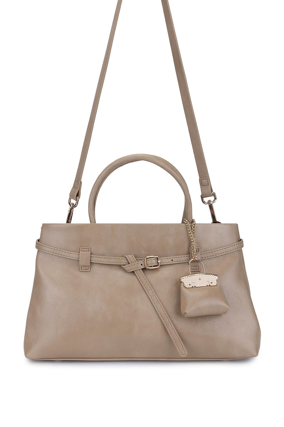 Tamer Tanca Kadın Suni Deri Taupe Omuz Çanta