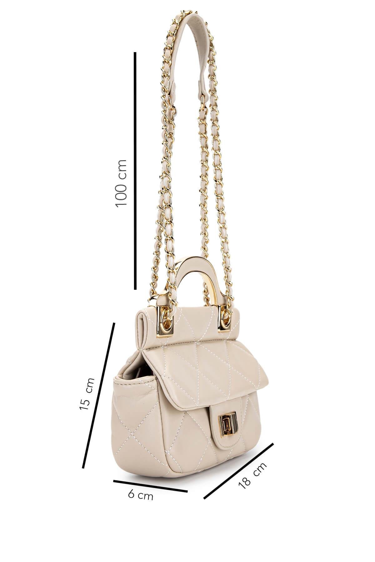 Tamer Tanca Kadın Suni Deri Taupe Omuz Çanta