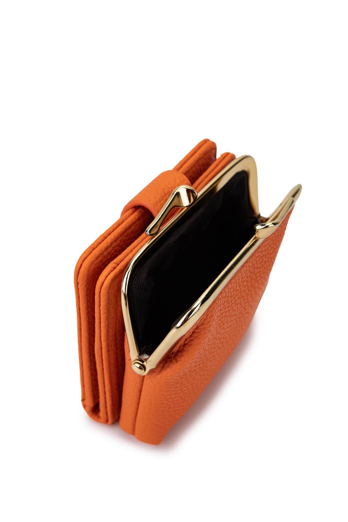 Tamer Tanca Kadın Suni Deri Turuncu Cüzdan
