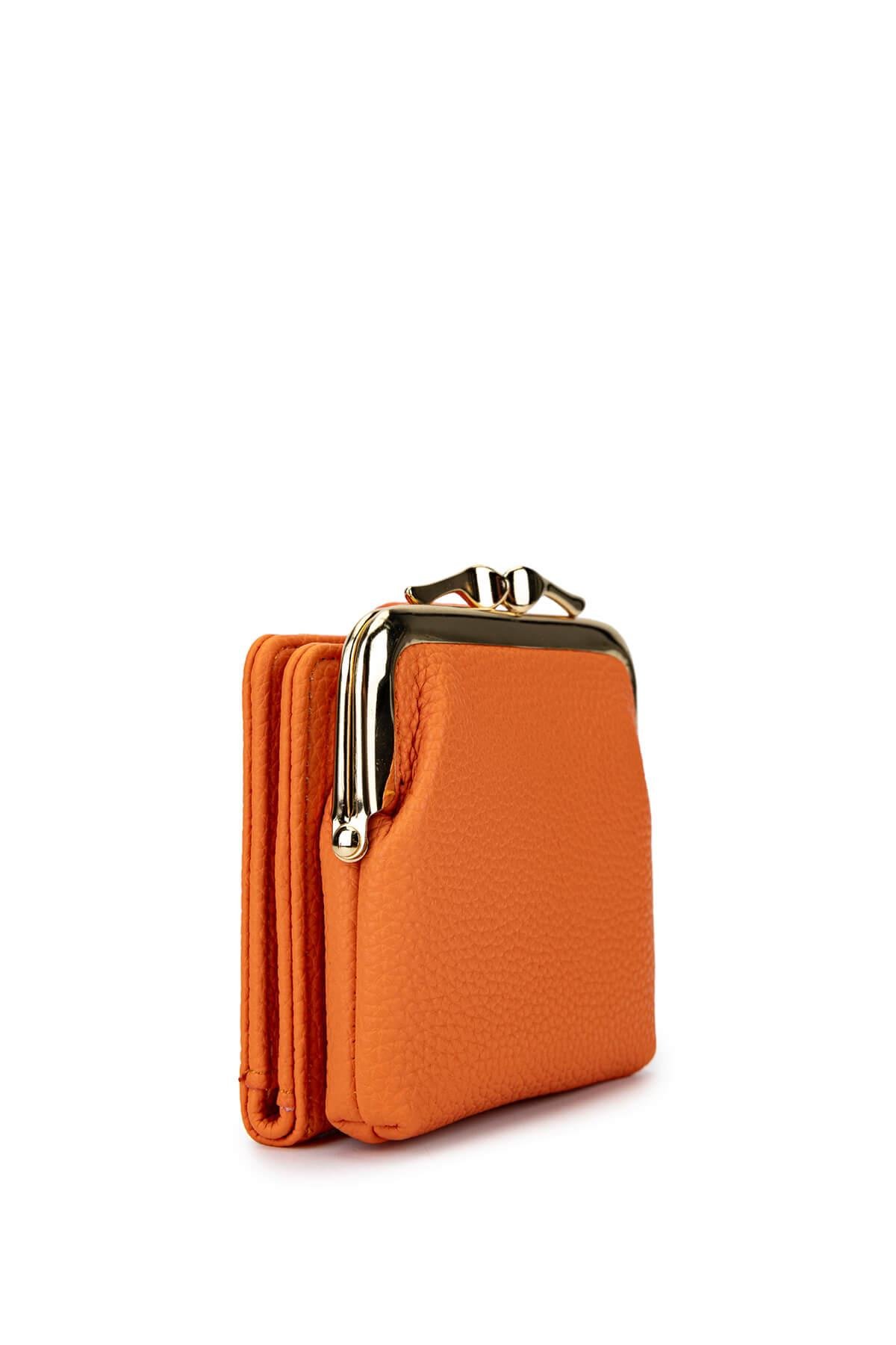 Tamer Tanca Kadın Suni Deri Turuncu Cüzdan