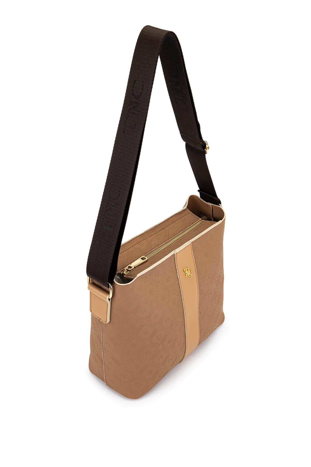 Tamer Tanca Kadın Suni Deri Vizon/Taba Postacı Çanta