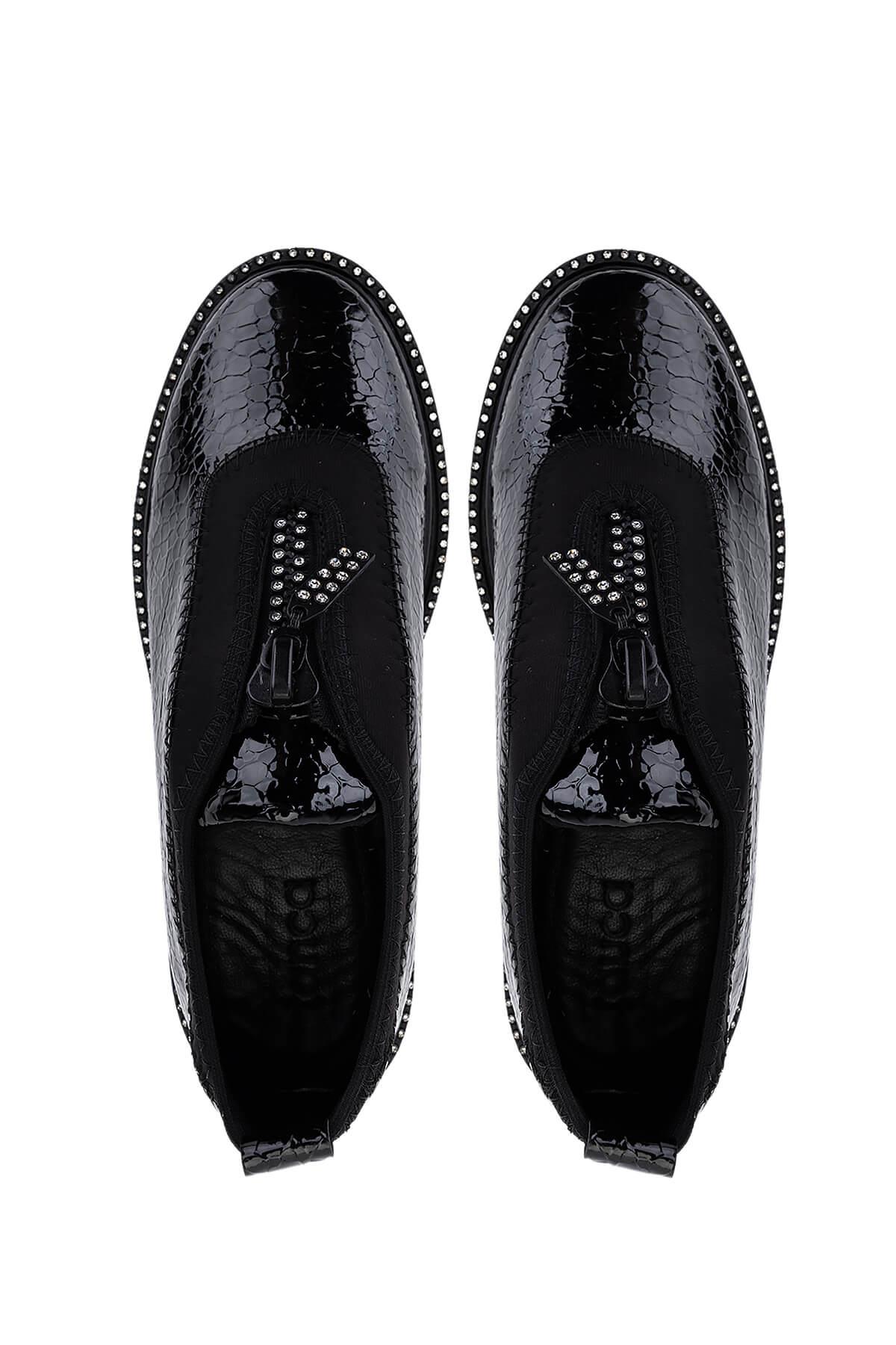 Tamer Tanca Kadın Suni Deri/Tekstil Siyah Casual Ayakkabı