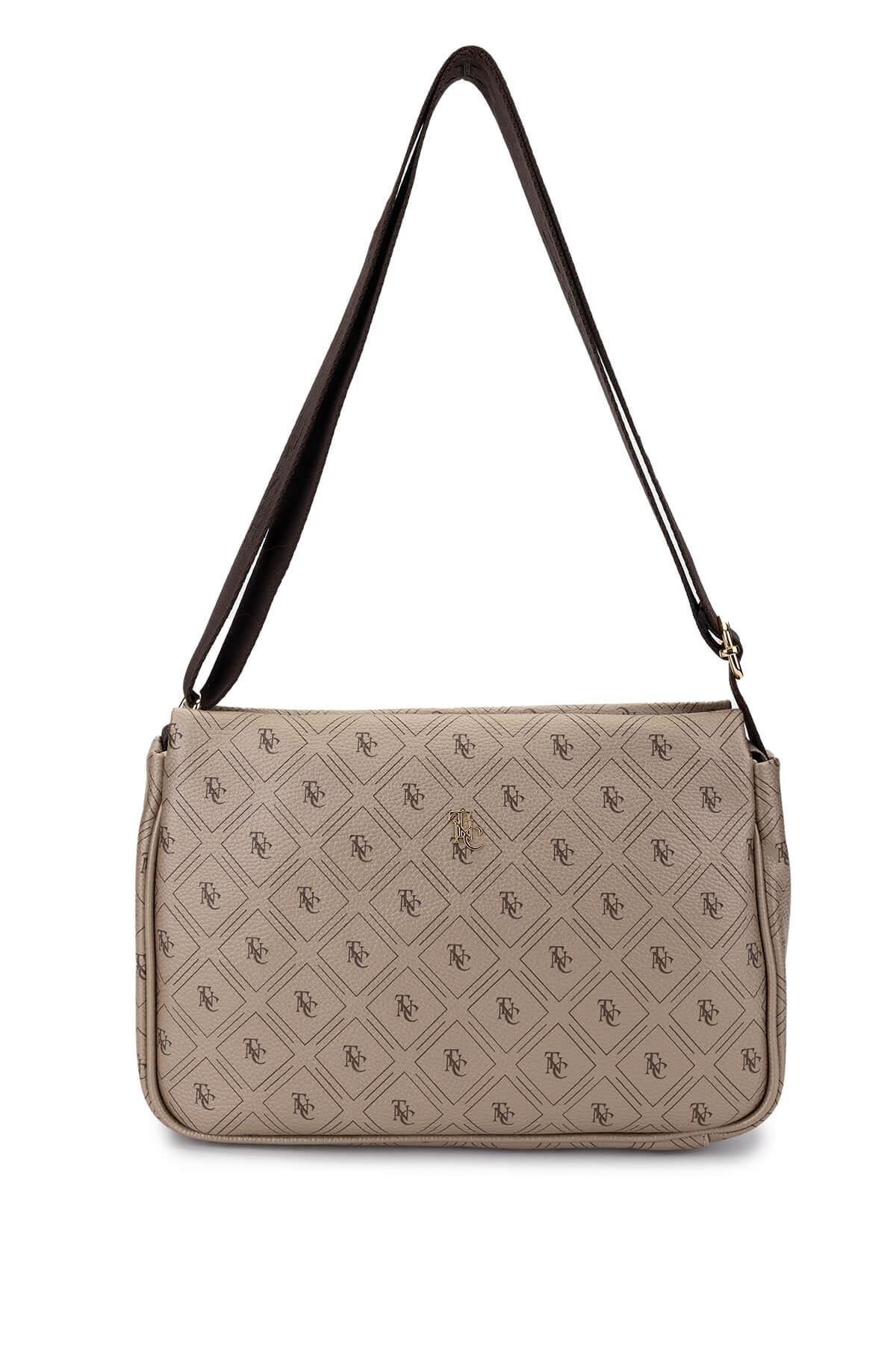 Tamer Tanca Kadın Vegan Altın Desen Omuz Çanta