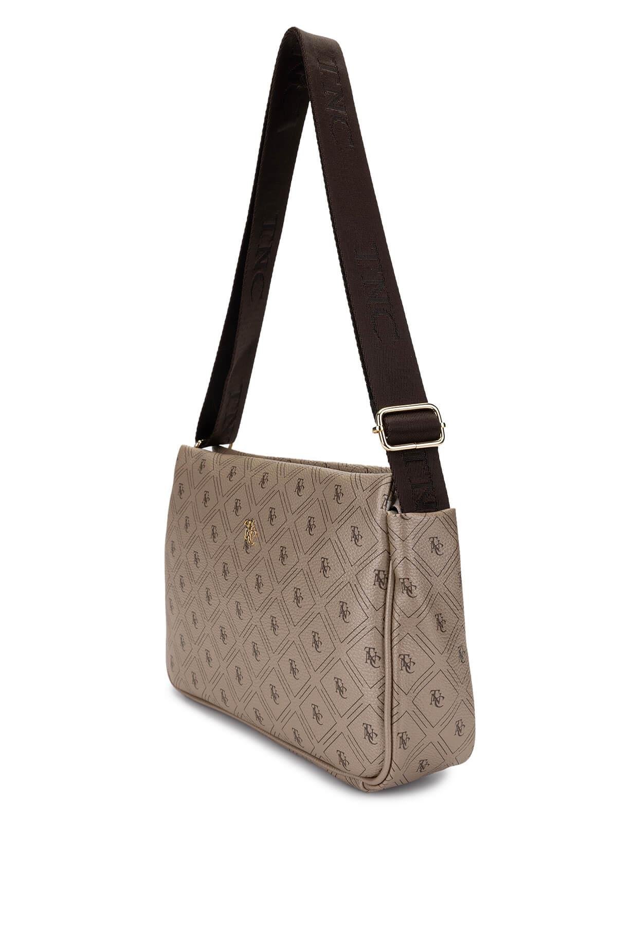 Tamer Tanca Kadın Vegan Altın Desen Omuz Çanta