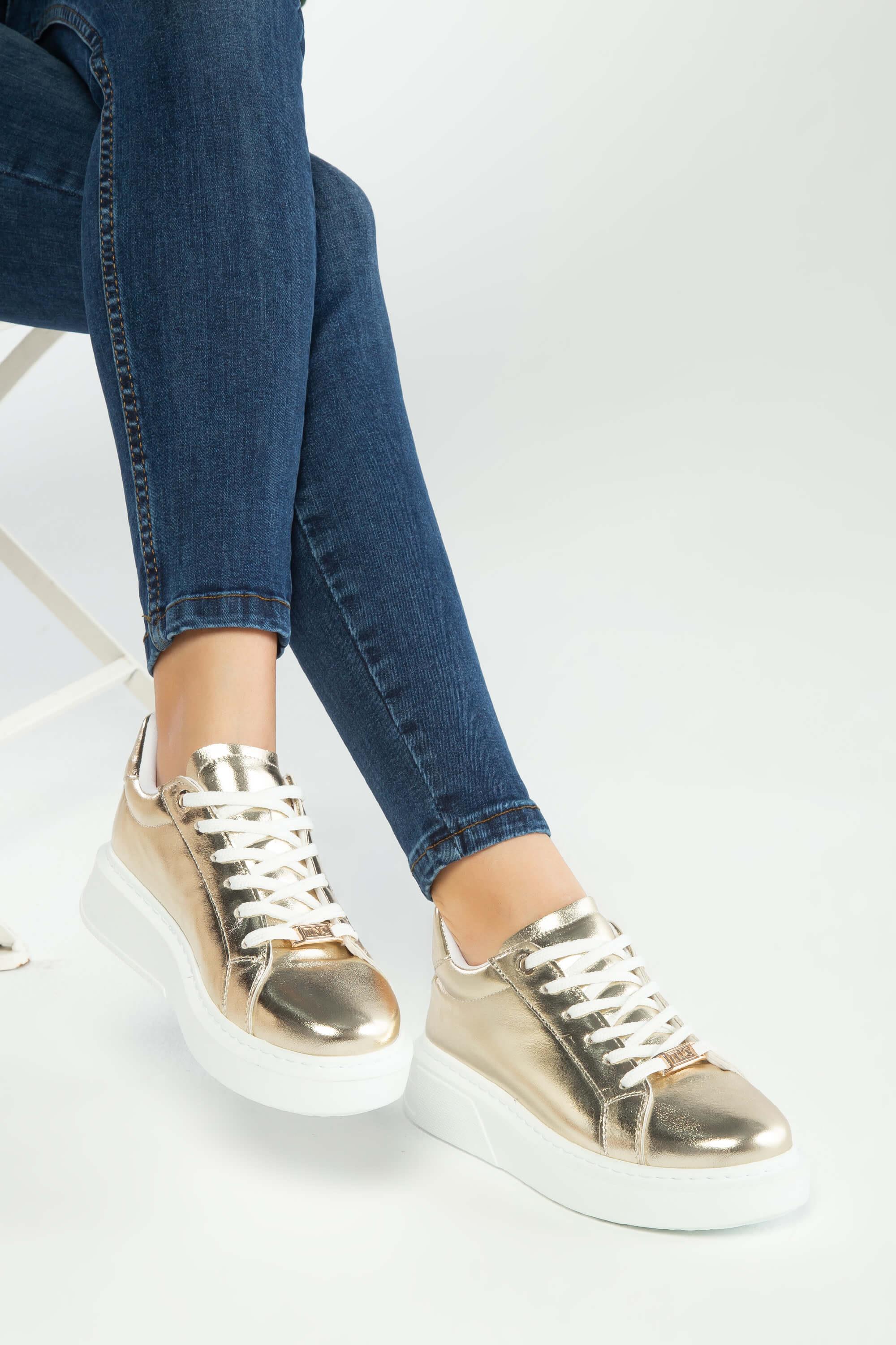 Tamer Tanca Kadın Vegan Altın Sneakers & Spor Ayakkabı