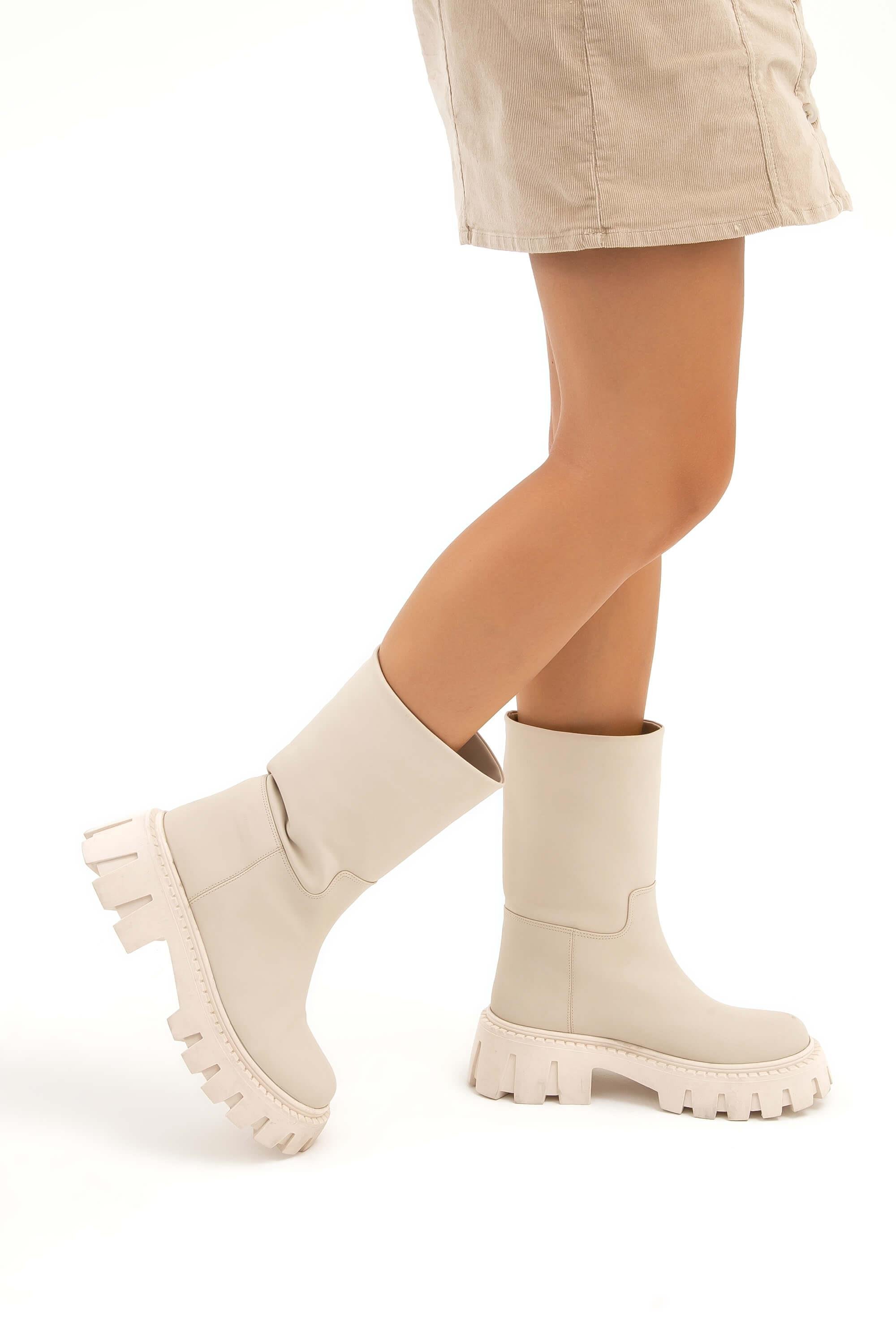 Tamer Tanca Kadın Vegan Bej Casual Bot