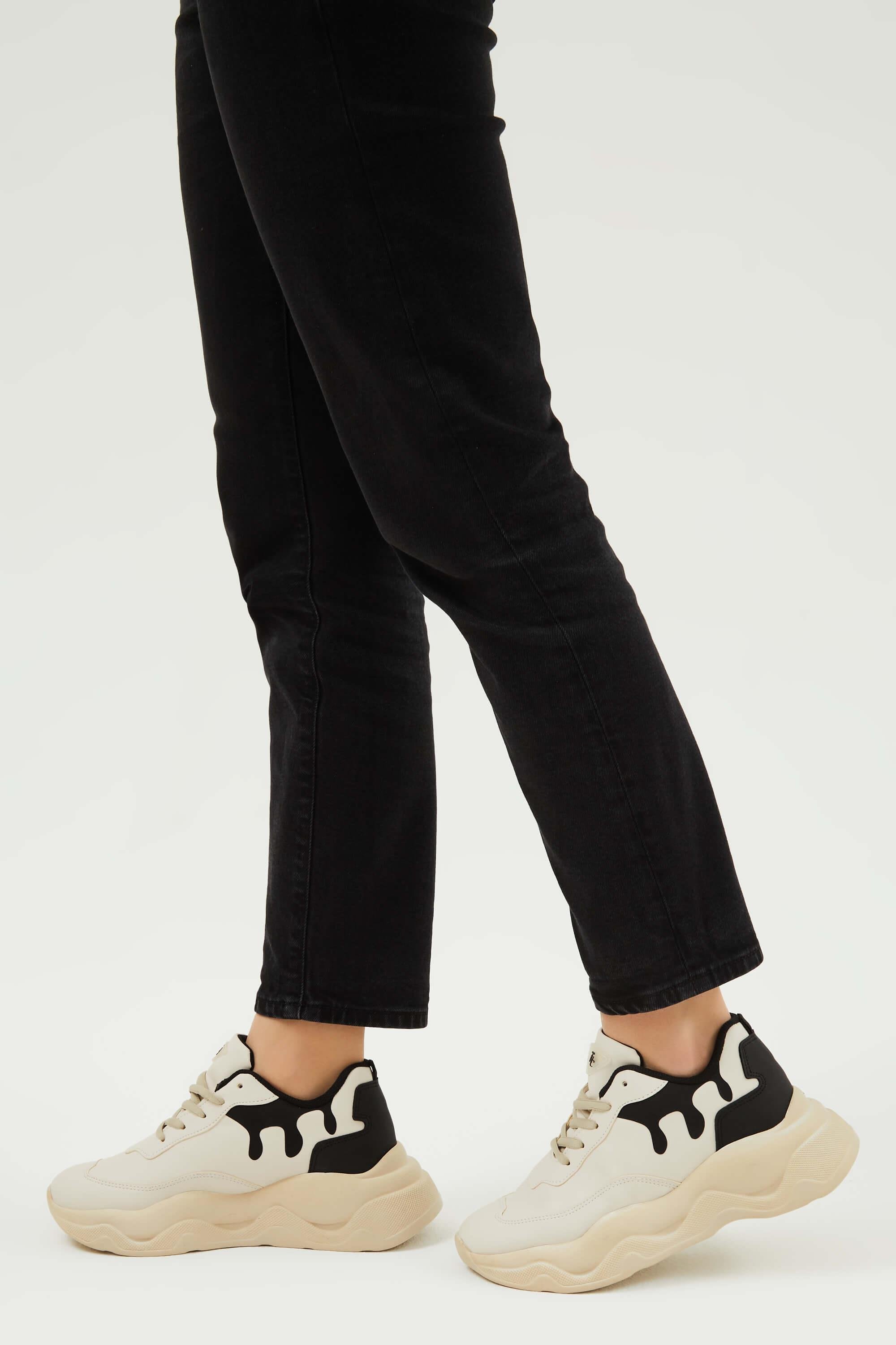 Tamer Tanca Kadın Vegan Bej/Siyah Sneakers & Spor Ayakkabı