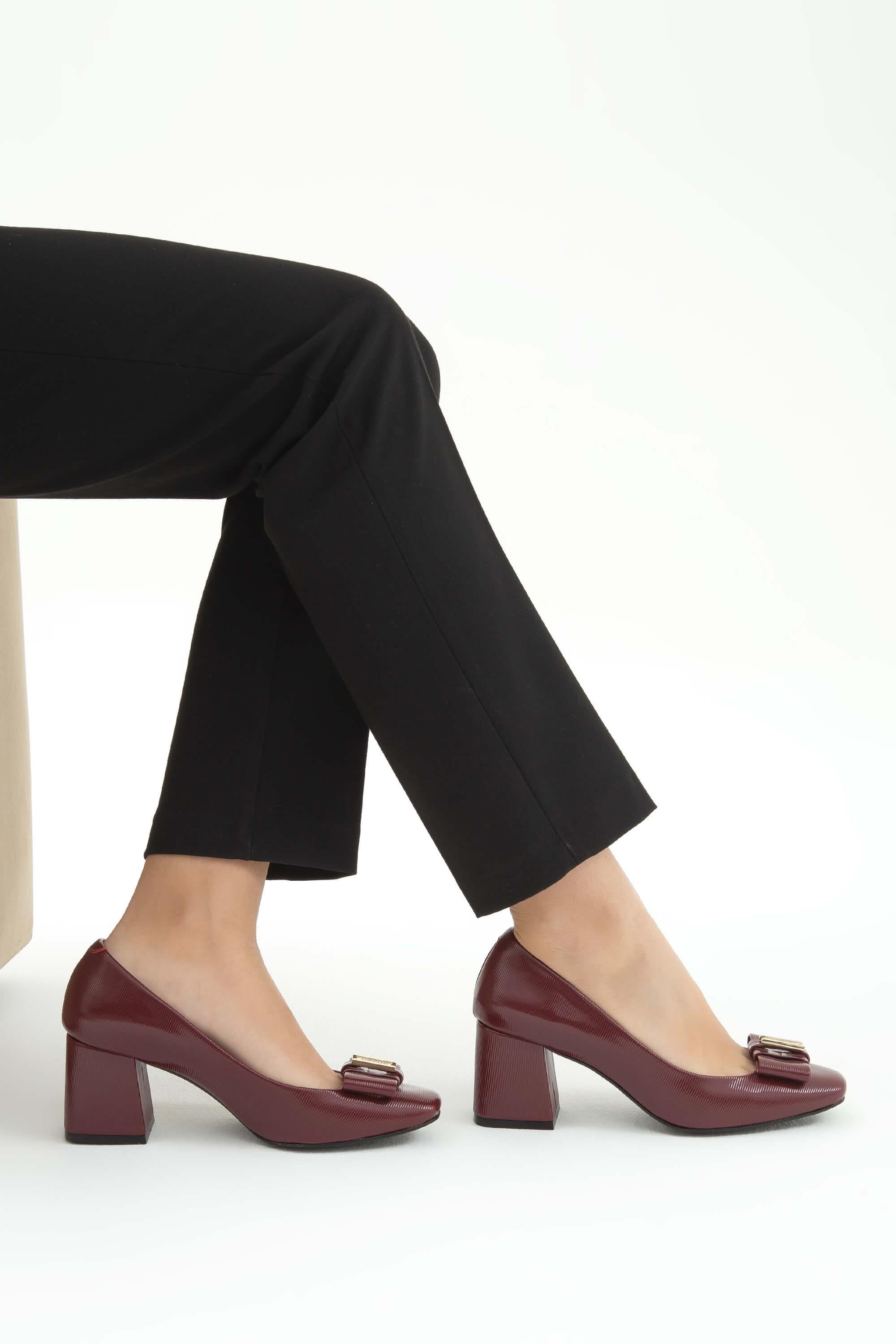 Tamer Tanca Kadın Vegan Bordo Abiye Ayakkabı