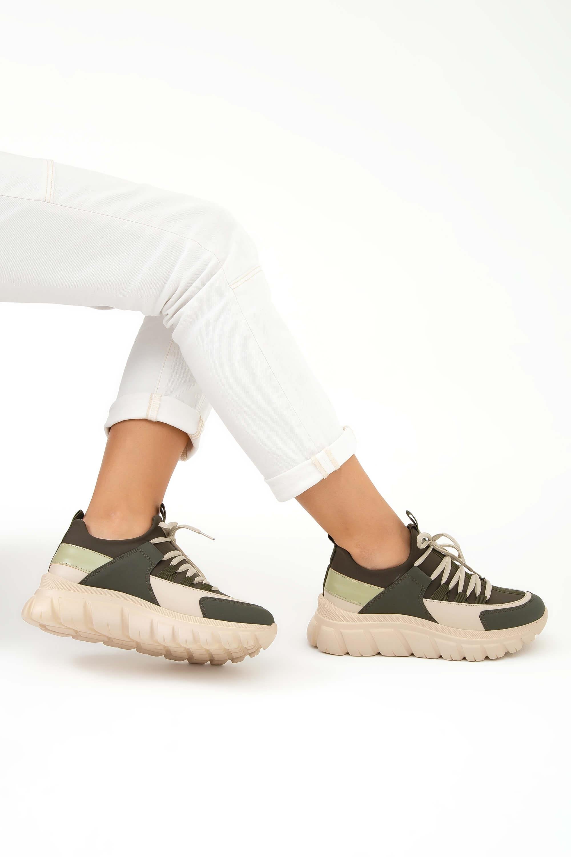 Tamer Tanca Kadın Vegan Haki Sneakers & Spor Ayakkabı