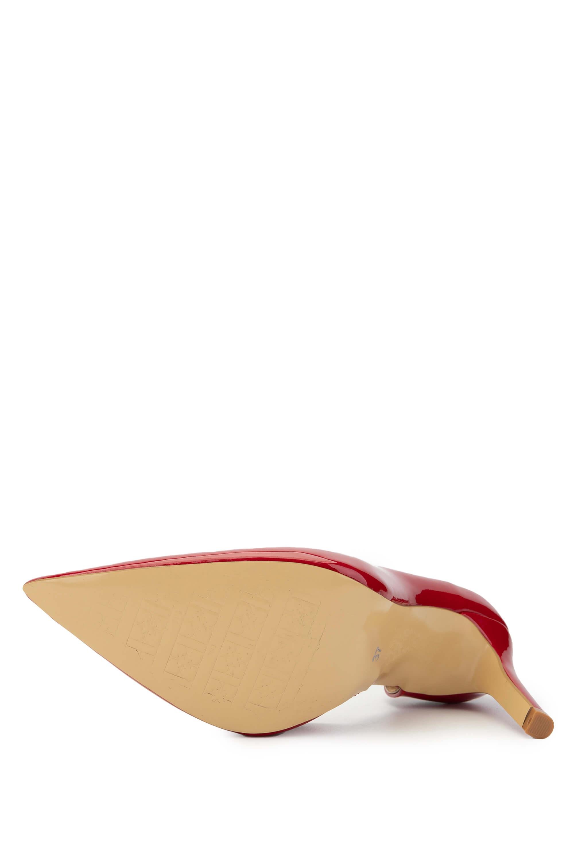 Tamer Tanca Kadın Vegan Kırmızı Rugan Topuklu Ayakkabı