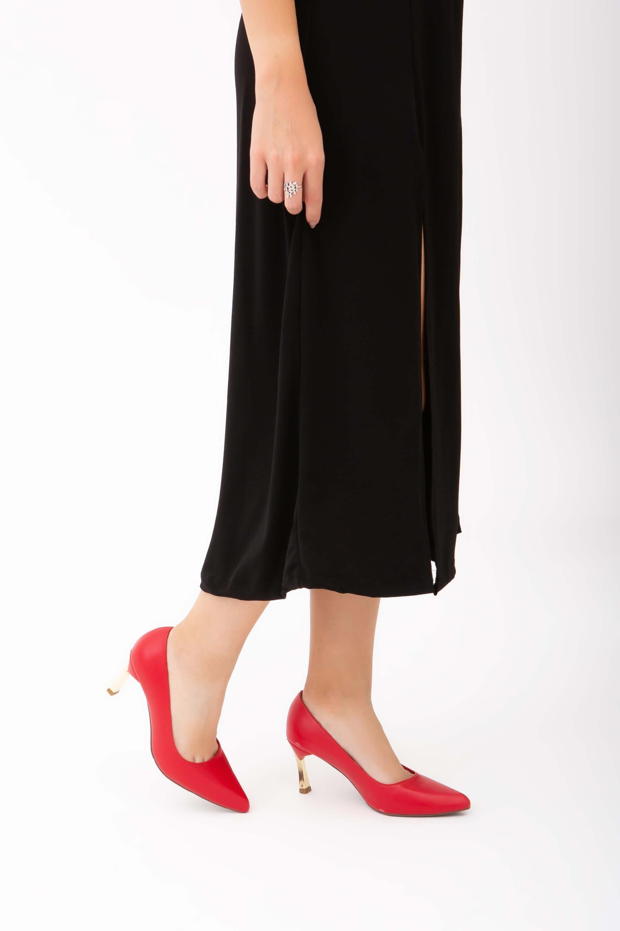 Tamer Tanca Kadın Vegan Kırmızı Stiletto Ayakkabı