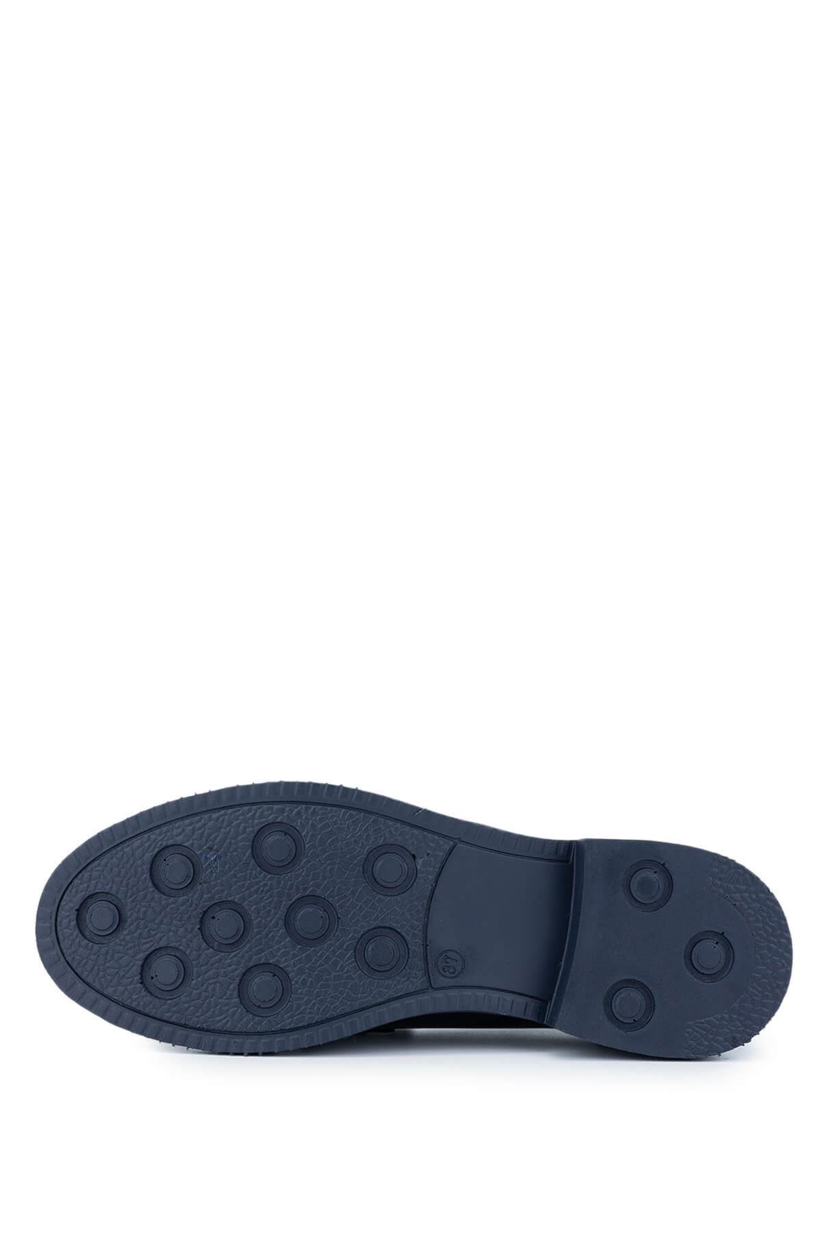 Tamer Tanca Kadın Vegan Lacivert Loafer Ayakkabı