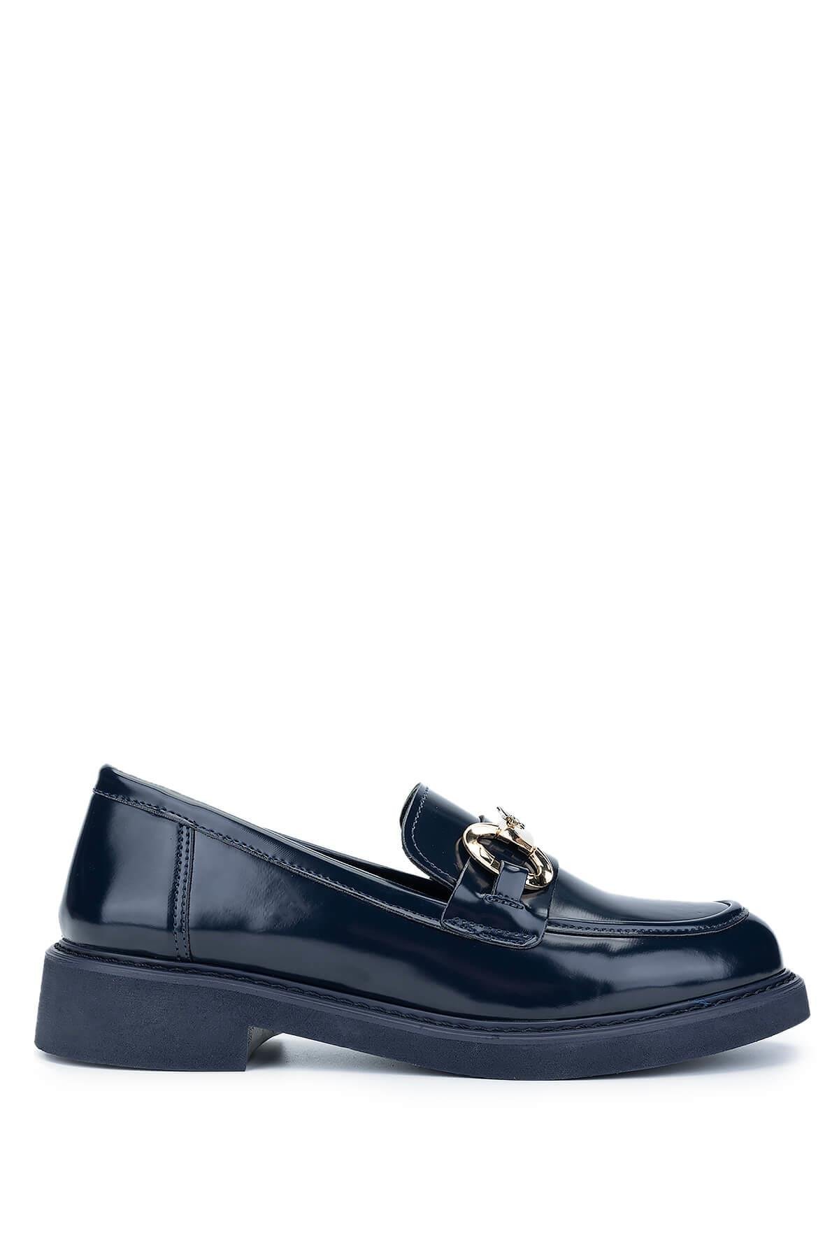 Tamer Tanca Kadın Vegan Lacivert Loafer Ayakkabı