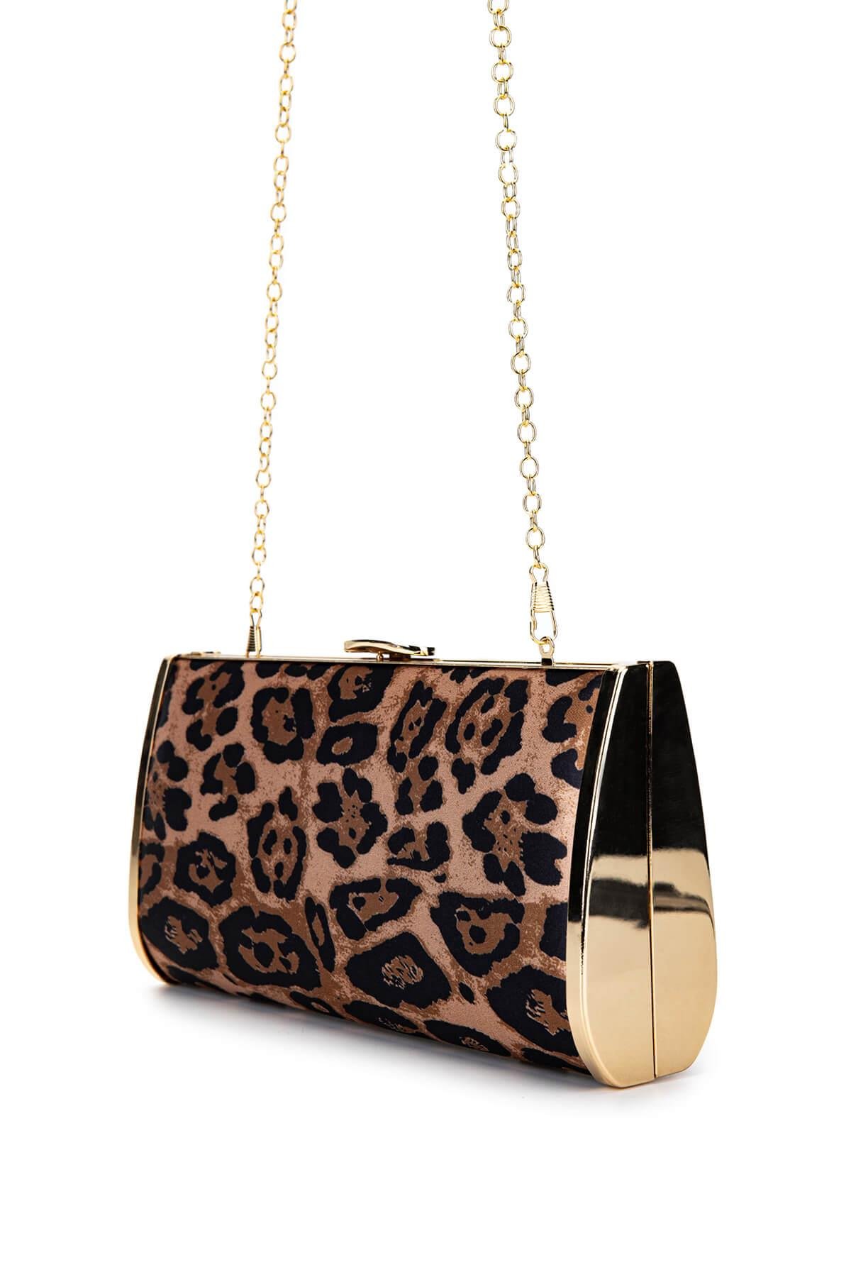 Tamer Tanca Kadın Vegan Leopar Abiye Çanta