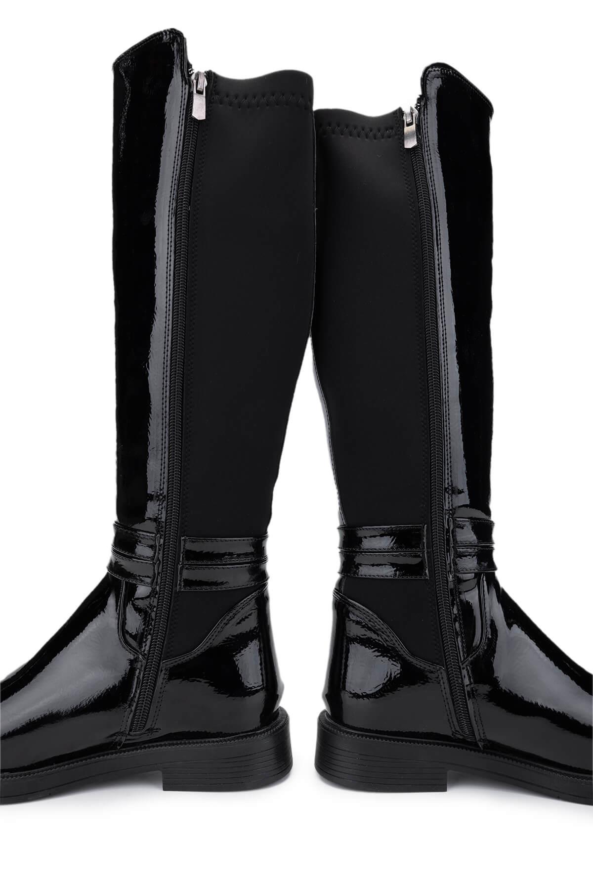 Tamer Tanca Kadın Vegan Siyah Rugan Casual Çizme