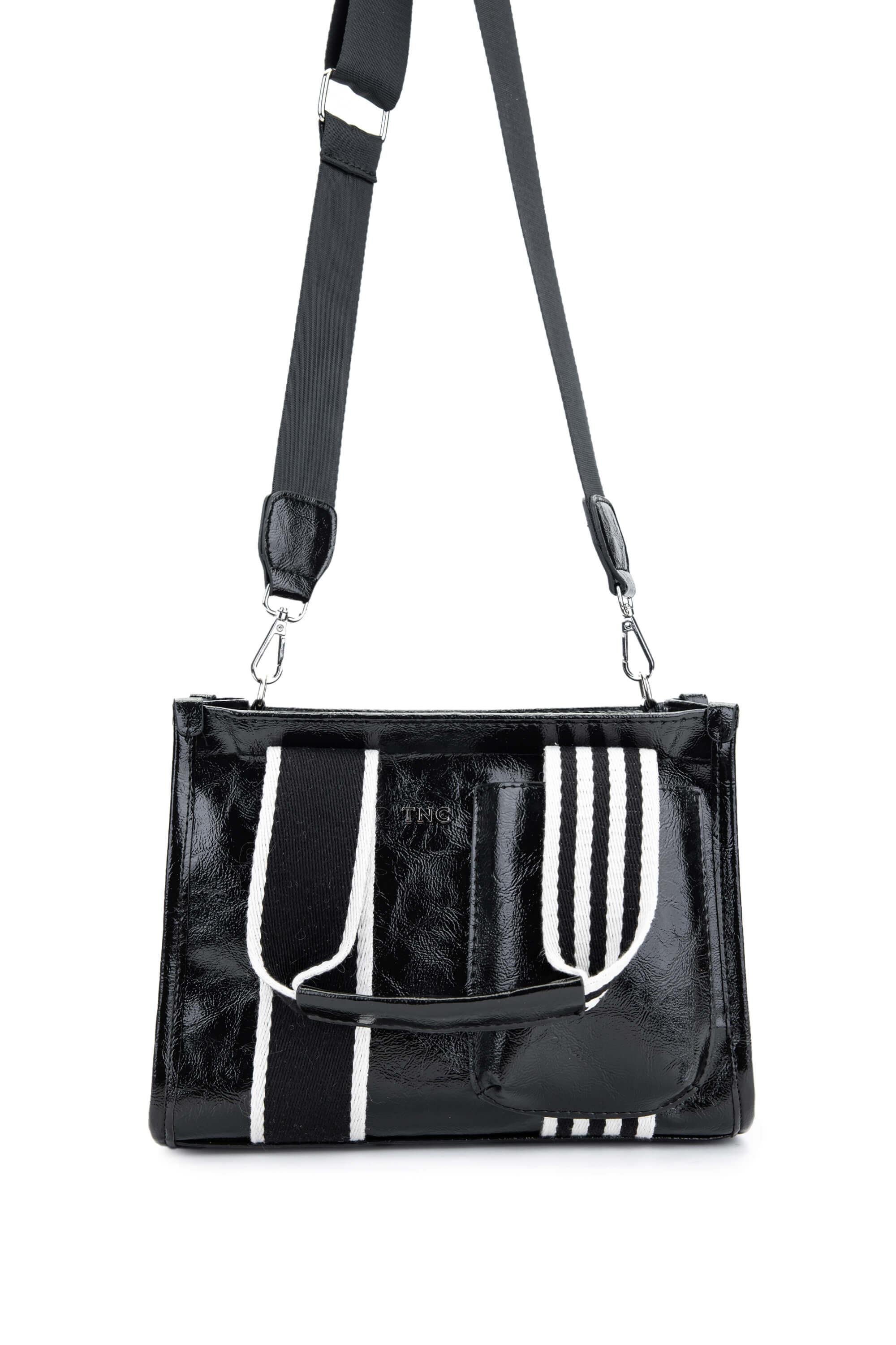 Tamer Tanca Kadın Vegan Siyah Rugan Omuz Çanta