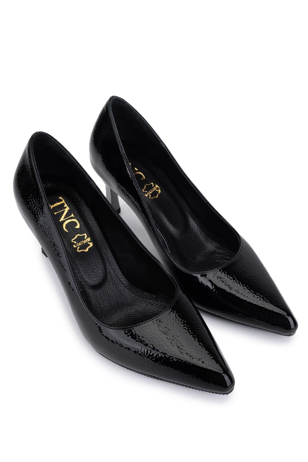 Tamer Tanca Kadın Vegan Siyah Rugan Stiletto Ayakkabı