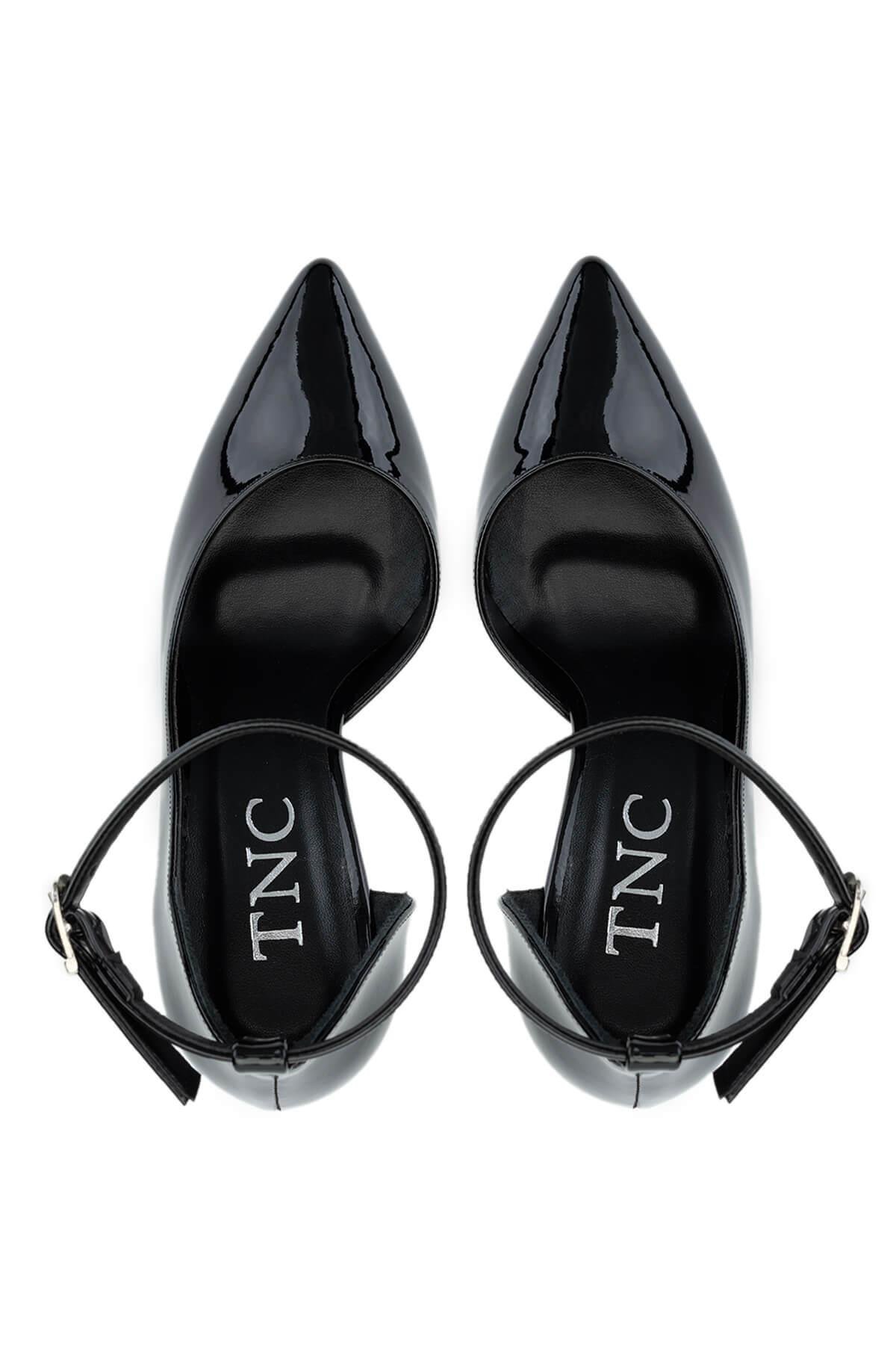 Tamer Tanca Kadın Vegan Siyah Rugan Topuklu & Stiletto Ayakkabı