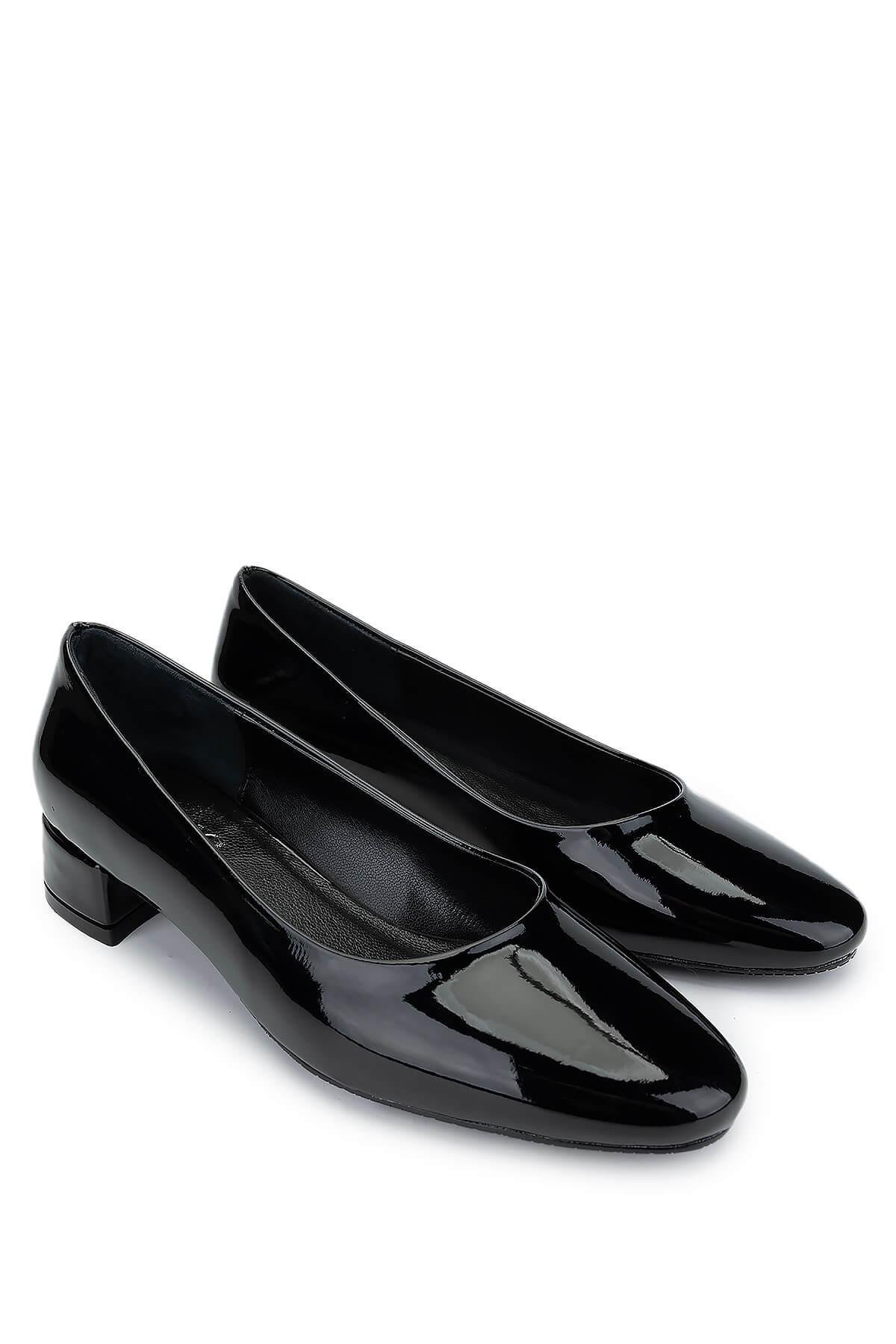 Tamer Tanca Kadın Vegan Siyah Rugan Topuklu Ayakkabı