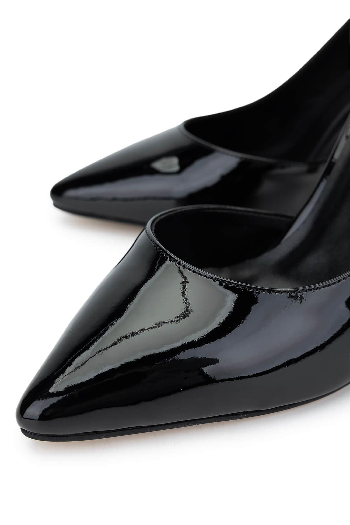 Tamer Tanca Kadın Vegan Siyah Rugan Topuklu & Stiletto Ayakkabı