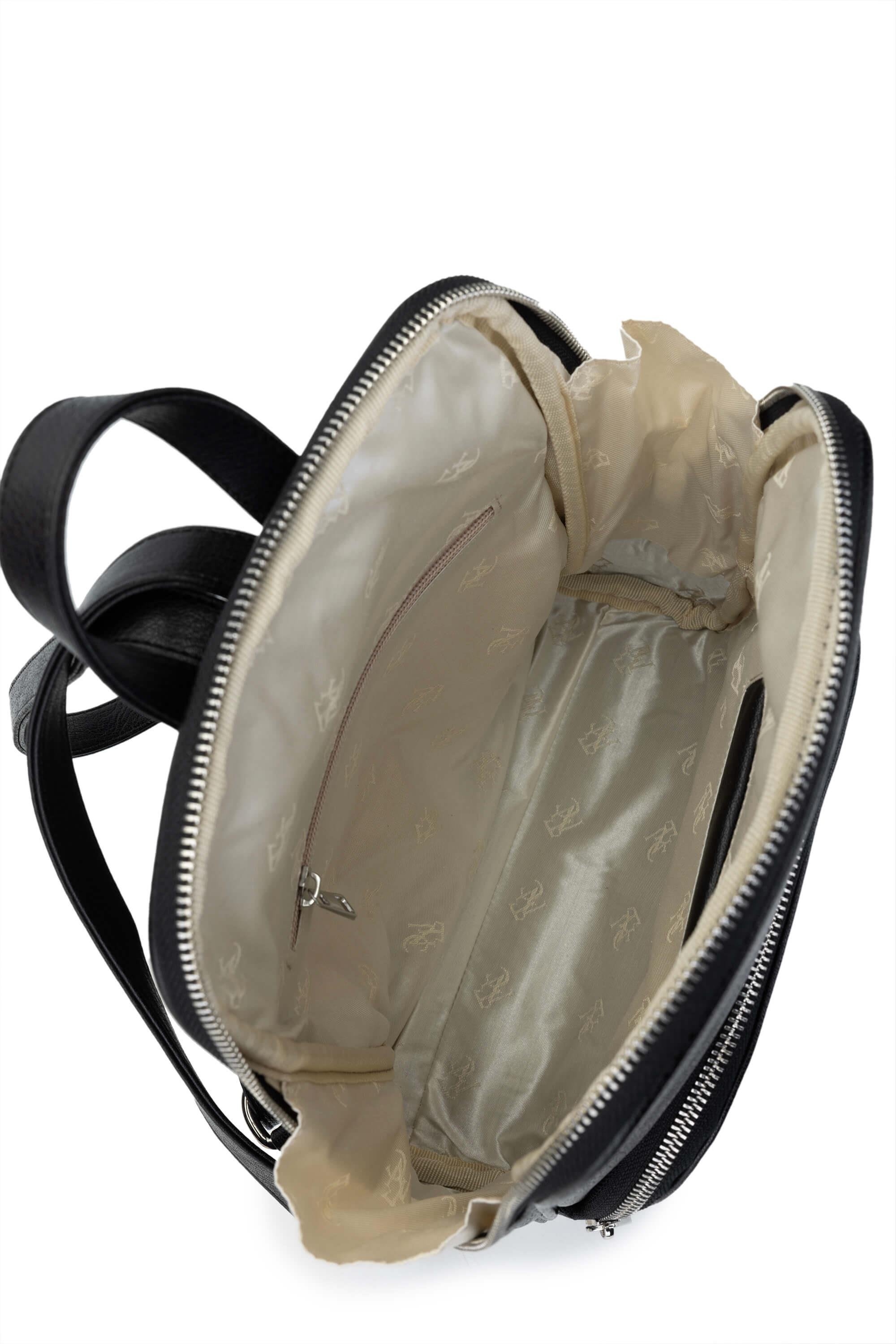 Tamer Tanca Kadın Vegan Siyah Sırt Çantası